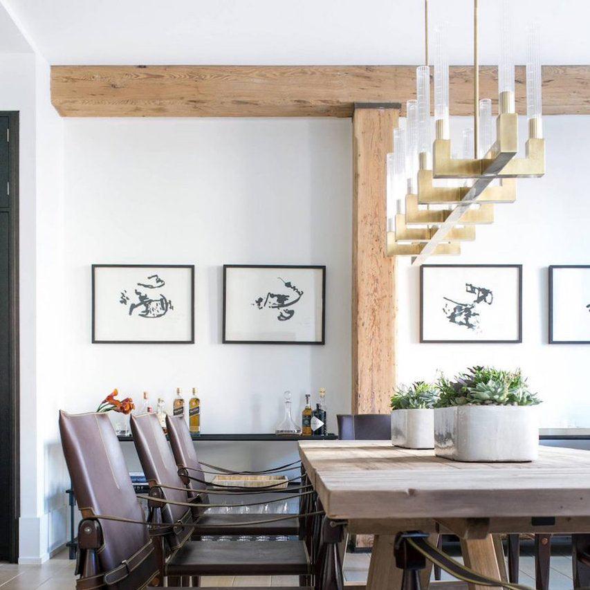 Brass rectangular glass chandeliers - Letslighting