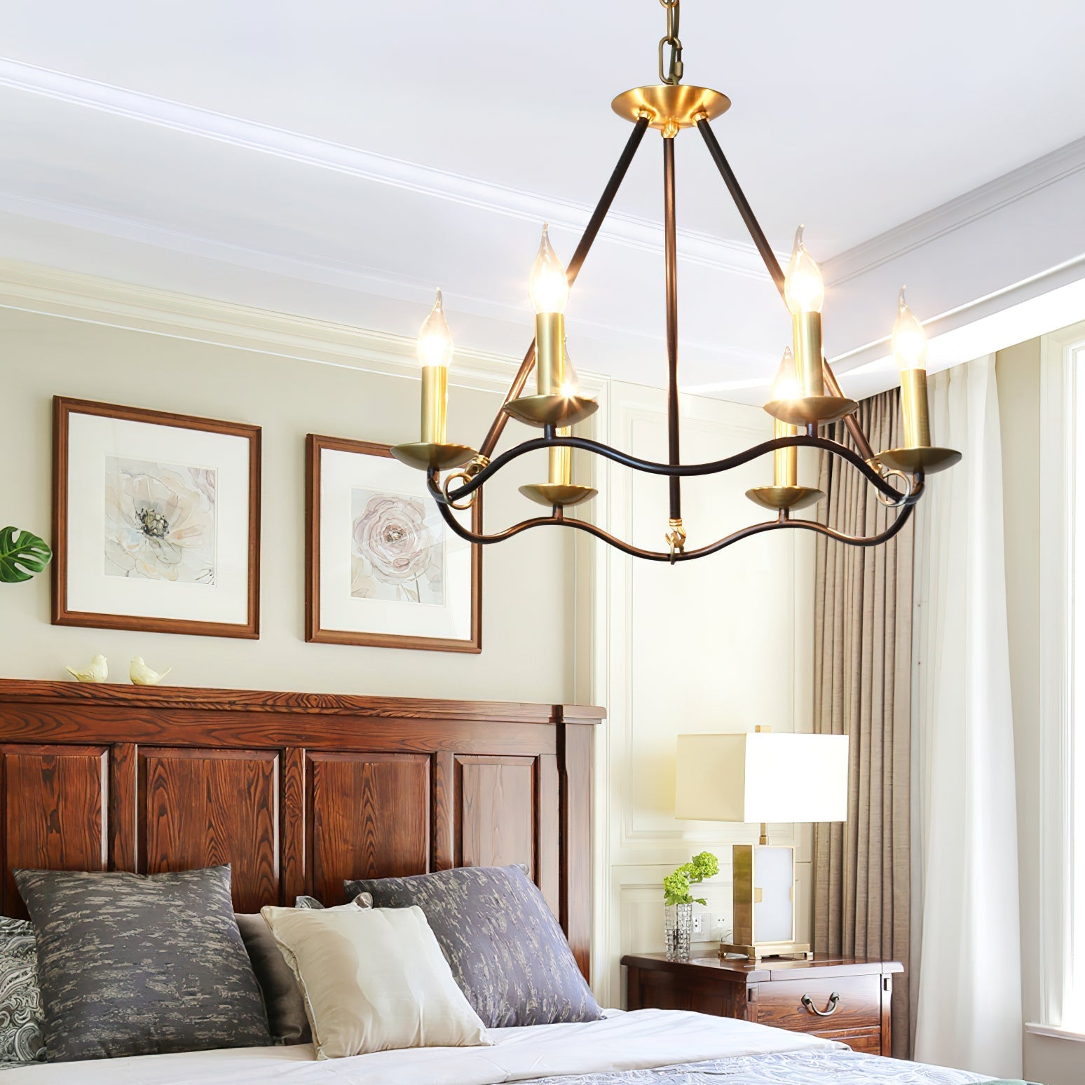 Shine Vintage Industrial Brass Chandelier - Letslighting