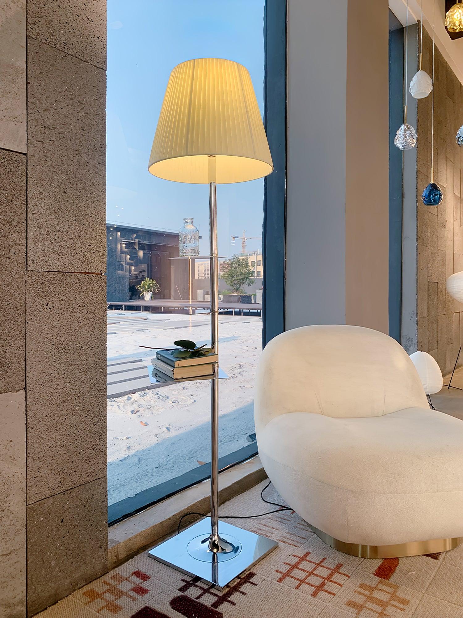 Chrome Prism Side Table Floor Lamp - Blowlighting