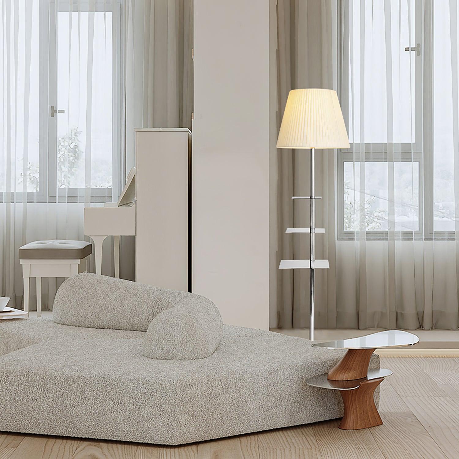 Chrome Prism Side Table Floor Lamp - Blowlighting