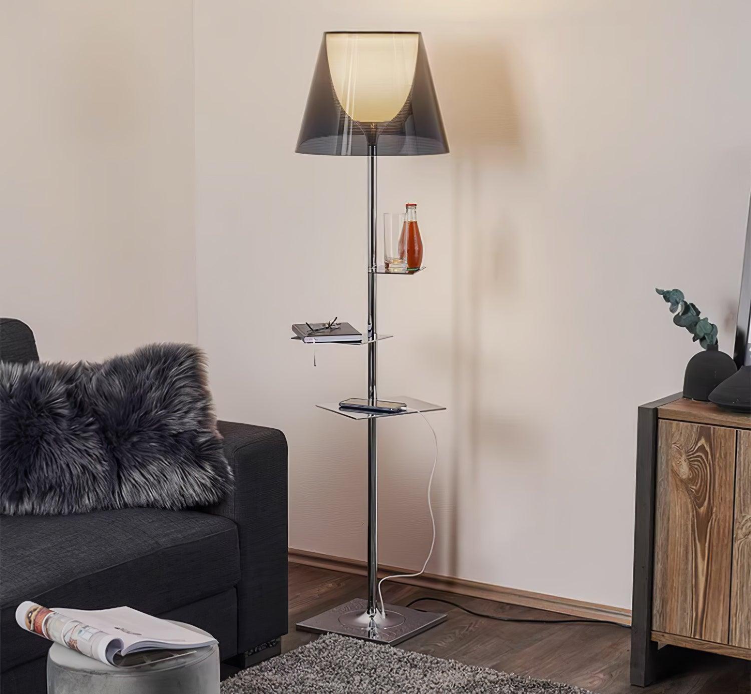 Chrome Prism Side Table Floor Lamp - Blowlighting