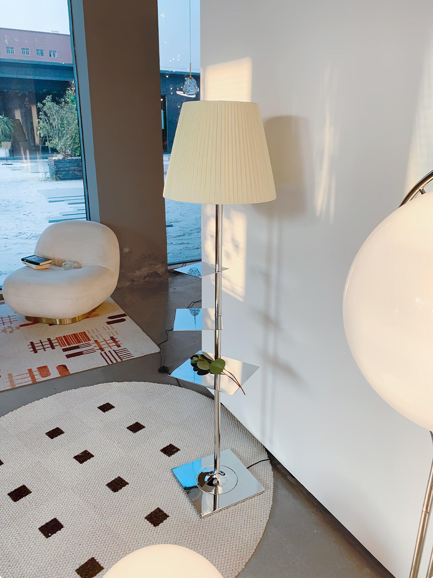 Chrome Prism Side Table Floor Lamp - Blowlighting