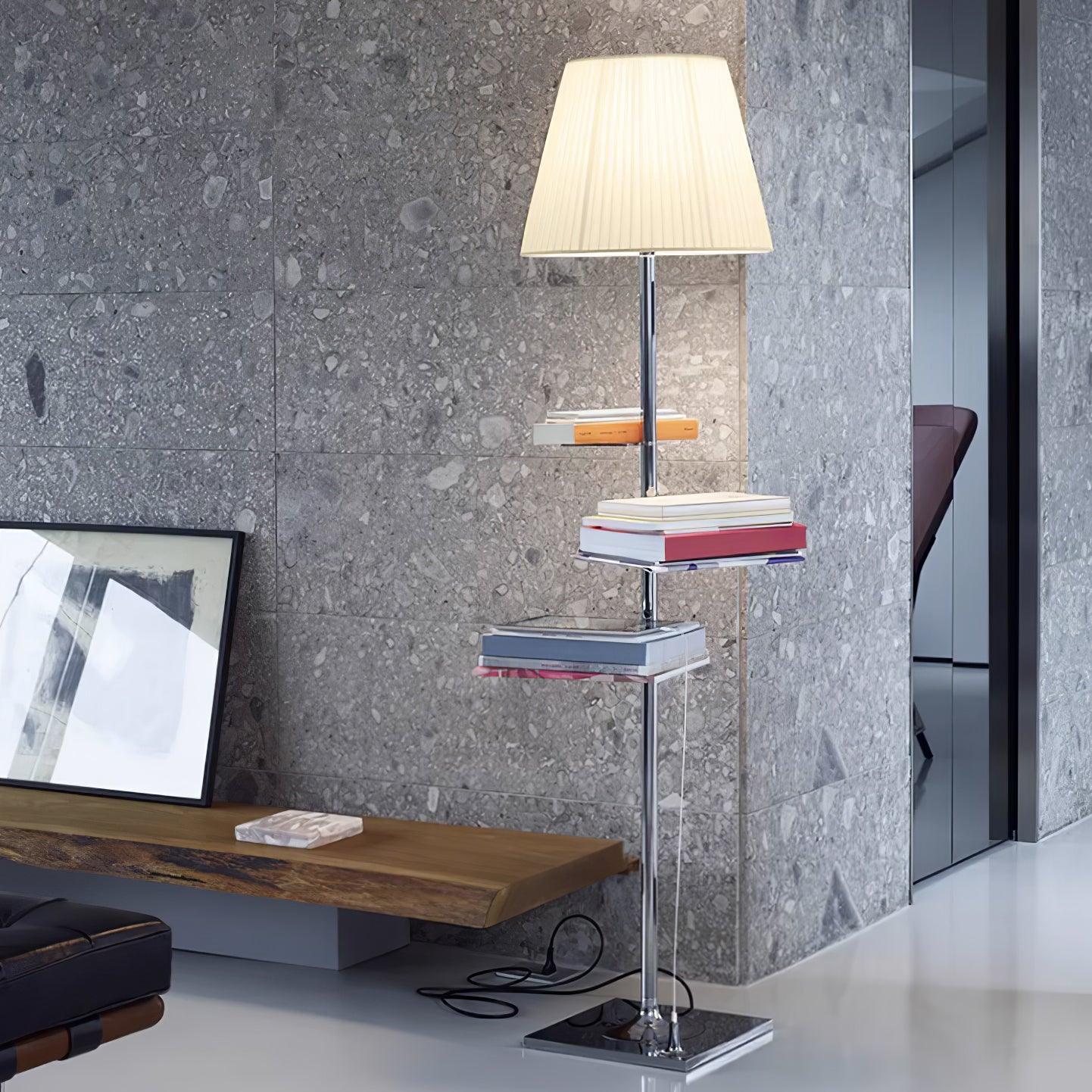 Chrome Prism Side Table Floor Lamp - Blowlighting