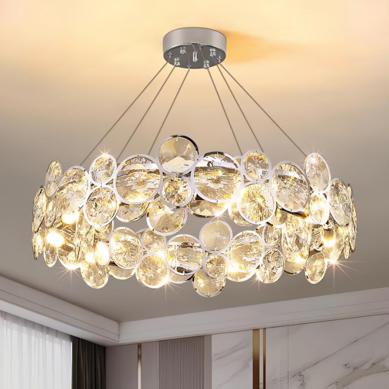 Cuthaiel Postmodern Luxury Round Chrome Crystal Chandelier - Letslighting