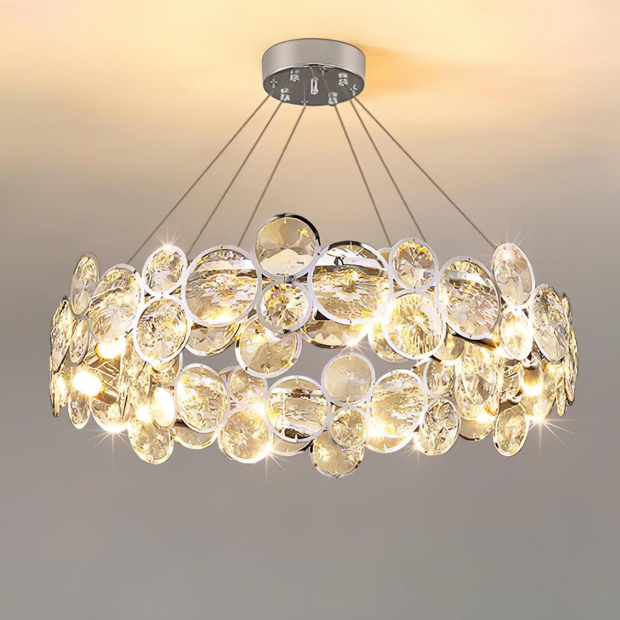 Cuthaiel Postmodern Luxury Round Chrome Crystal Chandelier - Letslighting