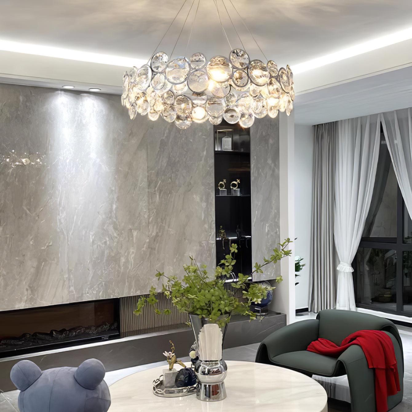 Cuthaiel Postmodern Luxury Round Chrome Crystal Chandelier - Letslighting