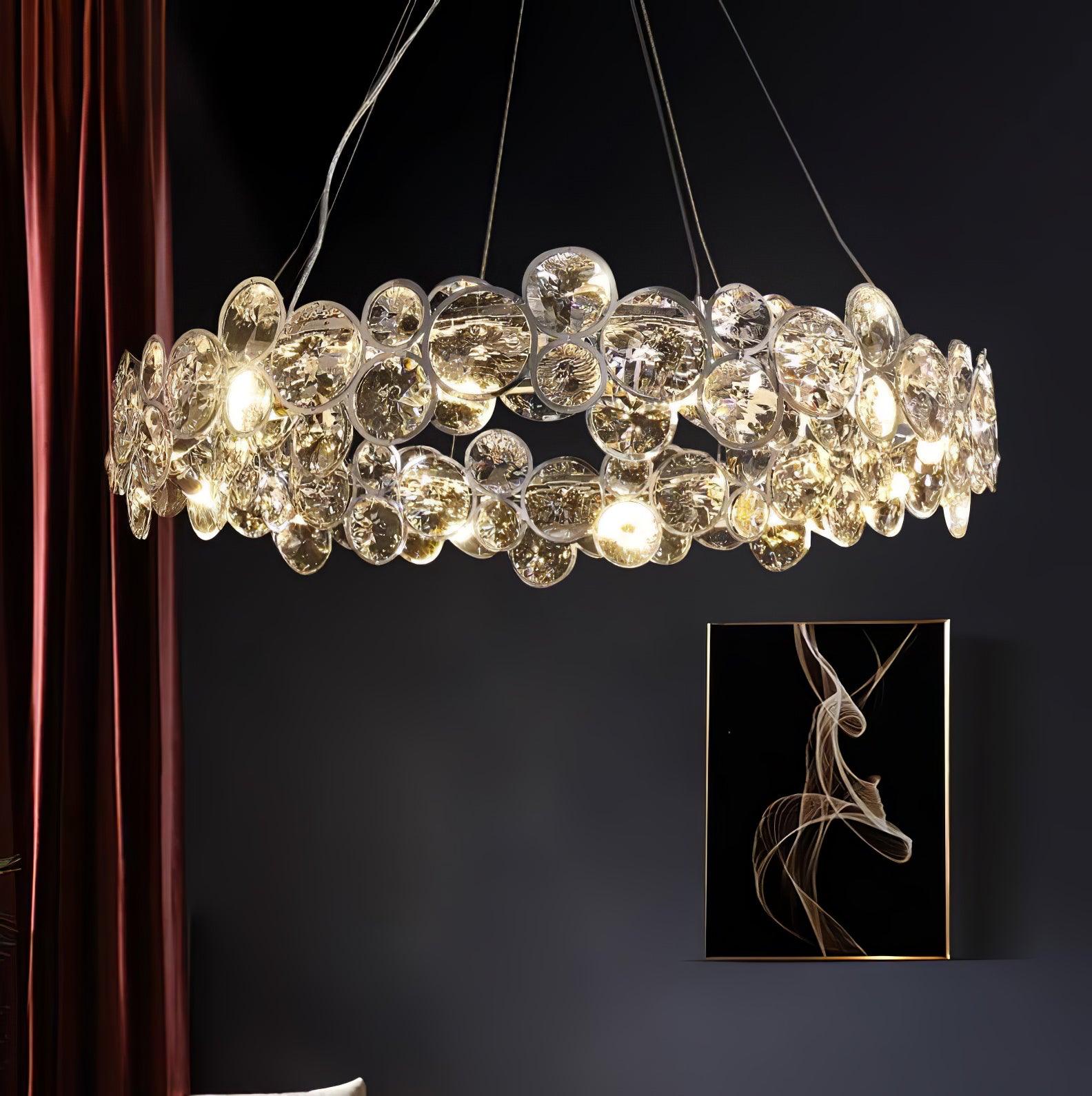 Cuthaiel Postmodern Luxury Round Chrome Crystal Chandelier - Letslighting