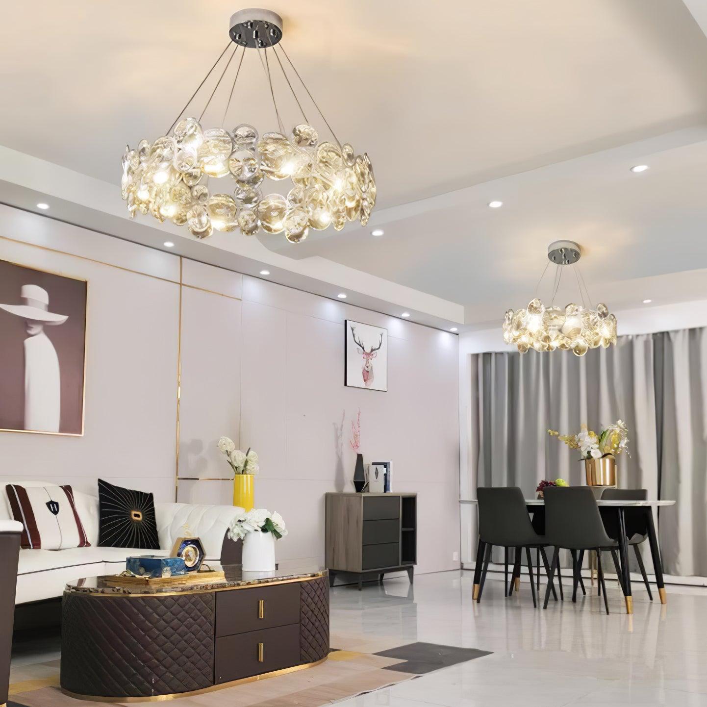 Cuthaiel Postmodern Luxury Round Chrome Crystal Chandelier - Letslighting