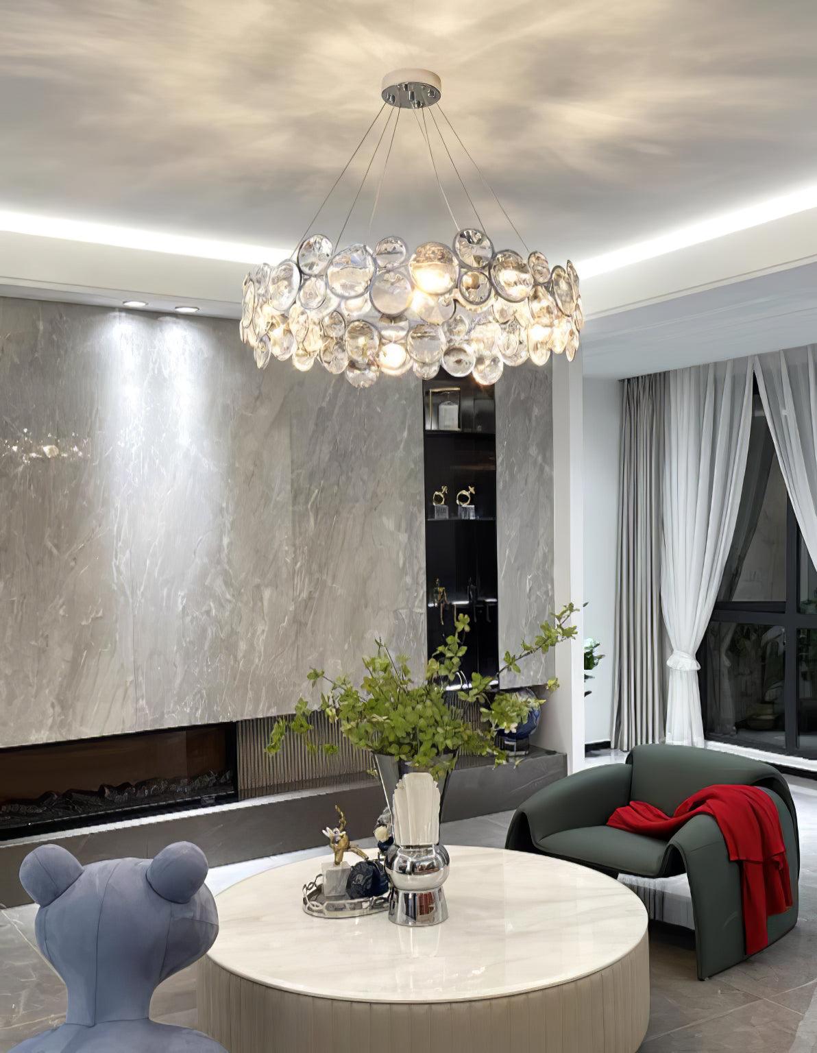 Cuthaiel Postmodern Luxury Round Chrome Crystal Chandelier - Letslighting