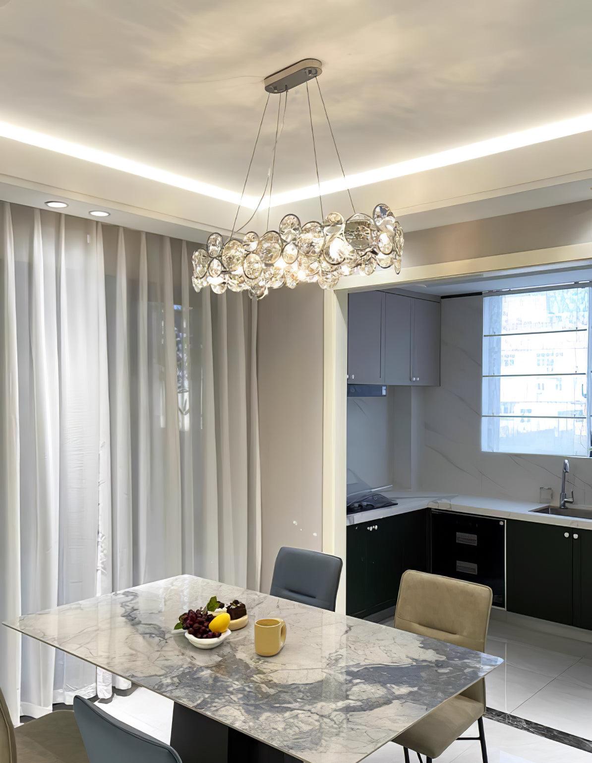 Cuthaiel Postmodern Luxury Round Chrome Crystal Chandelier - Letslighting