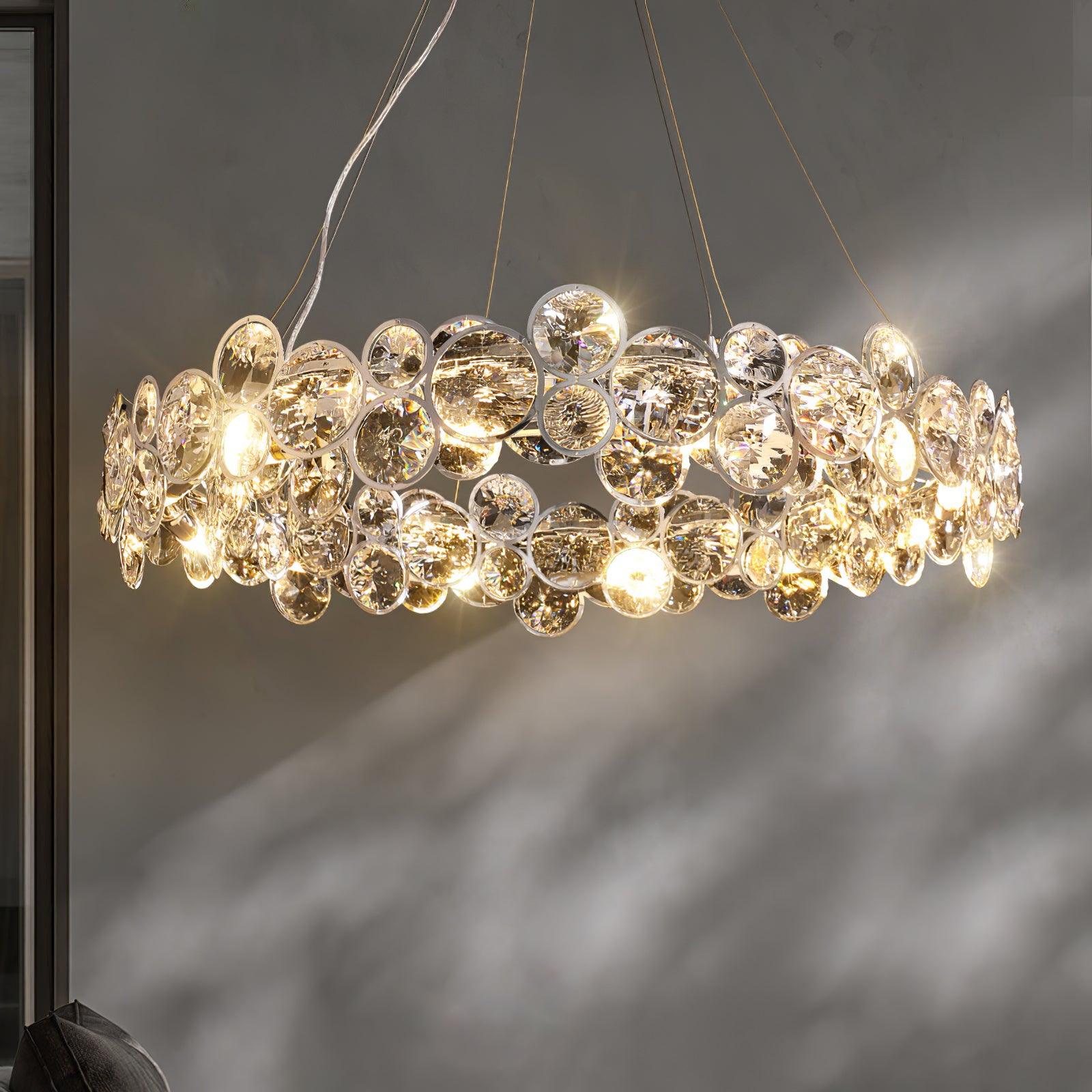 Cuthaiel Postmodern Luxury Round Chrome Crystal Chandelier - Letslighting