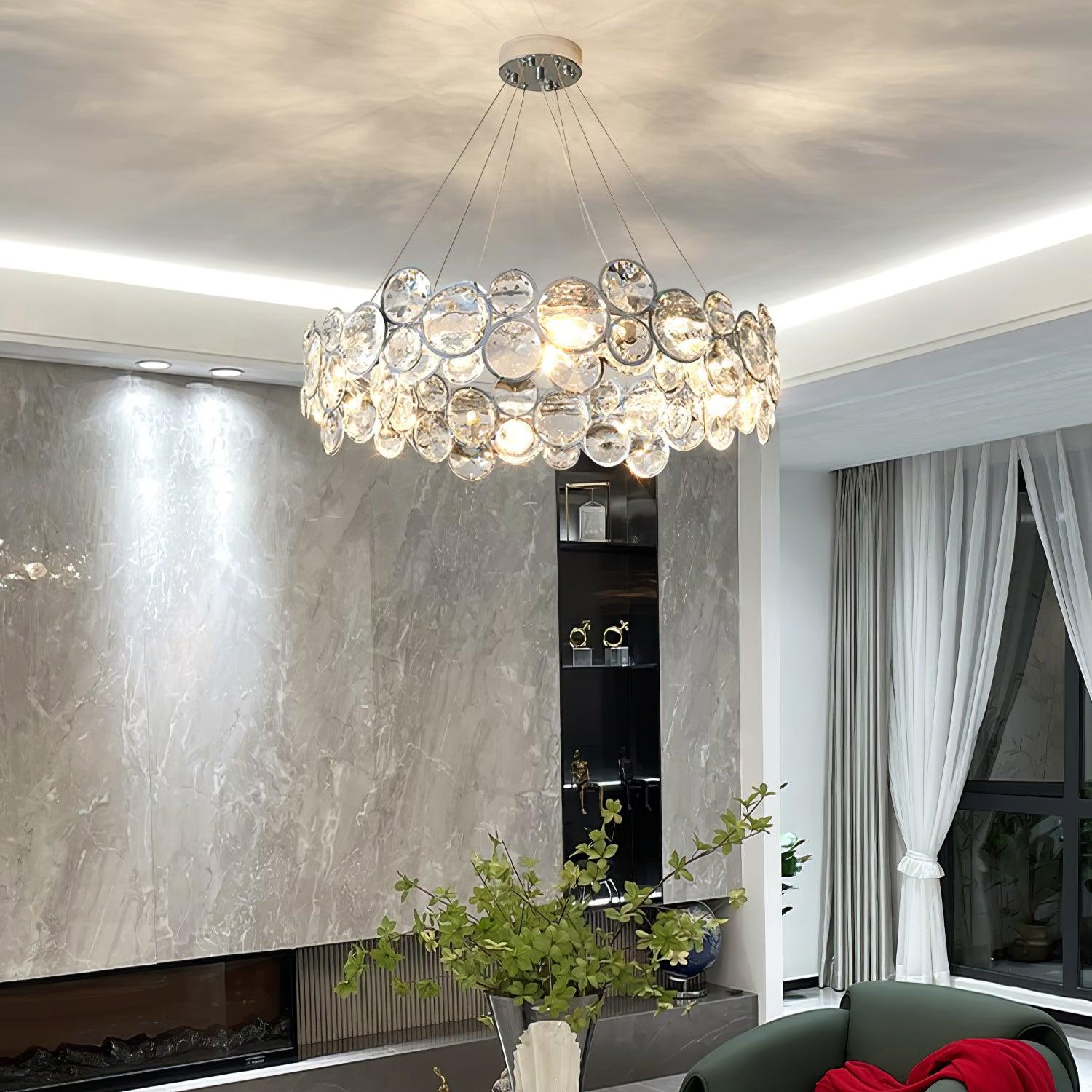 Cuthaiel Postmodern Luxury Round Chrome Crystal Chandelier - Letslighting