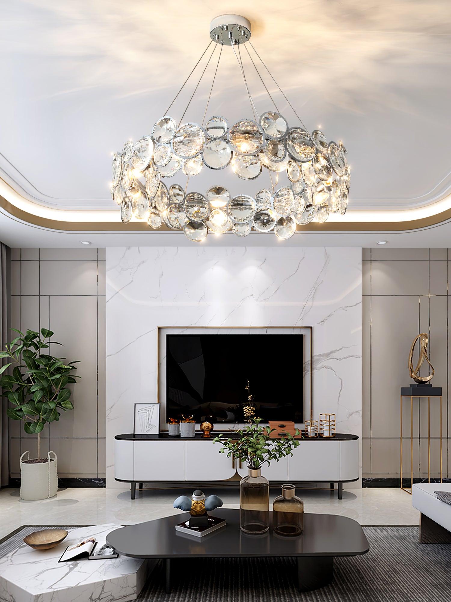 Cuthaiel Postmodern Luxury Round Chrome Crystal Chandelier - Letslighting