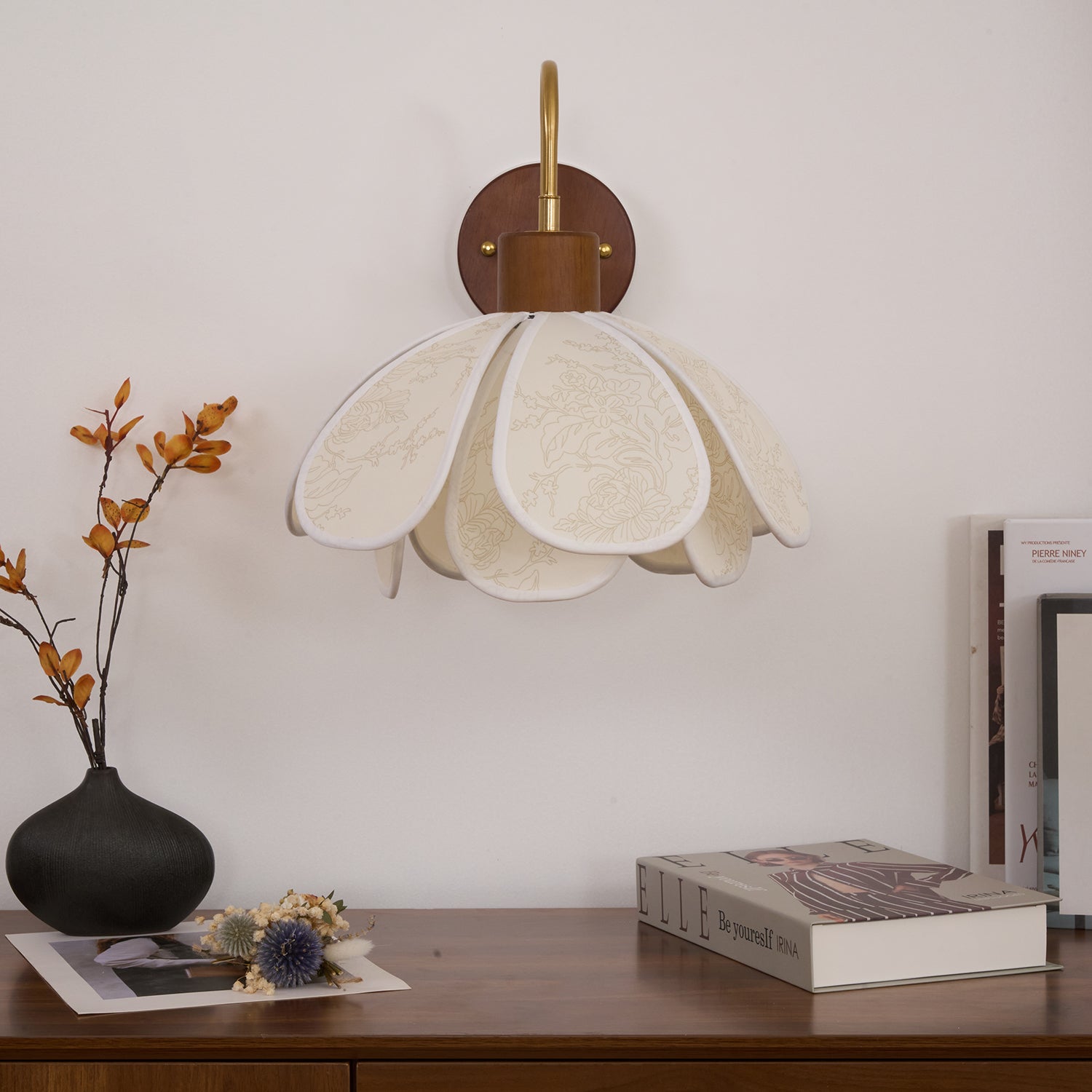 Florayne Vintage Floral Glass Wall Lamp - Letslighting