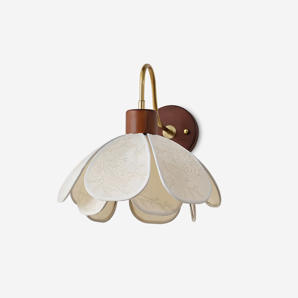 Florayne Vintage Floral Glass Wall Lamp - Letslighting
