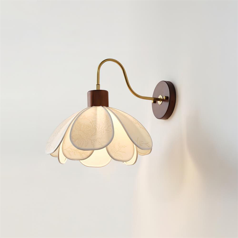 Florayne Vintage Floral Glass Wall Lamp - Letslighting
