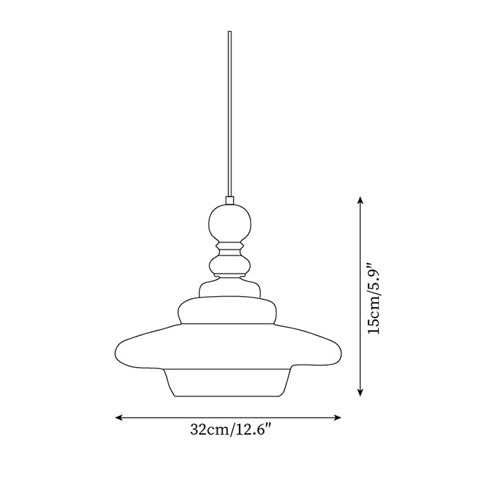Pendant Lamp Yellow Glass with Walnut Wood Accent Retro - Letslighting