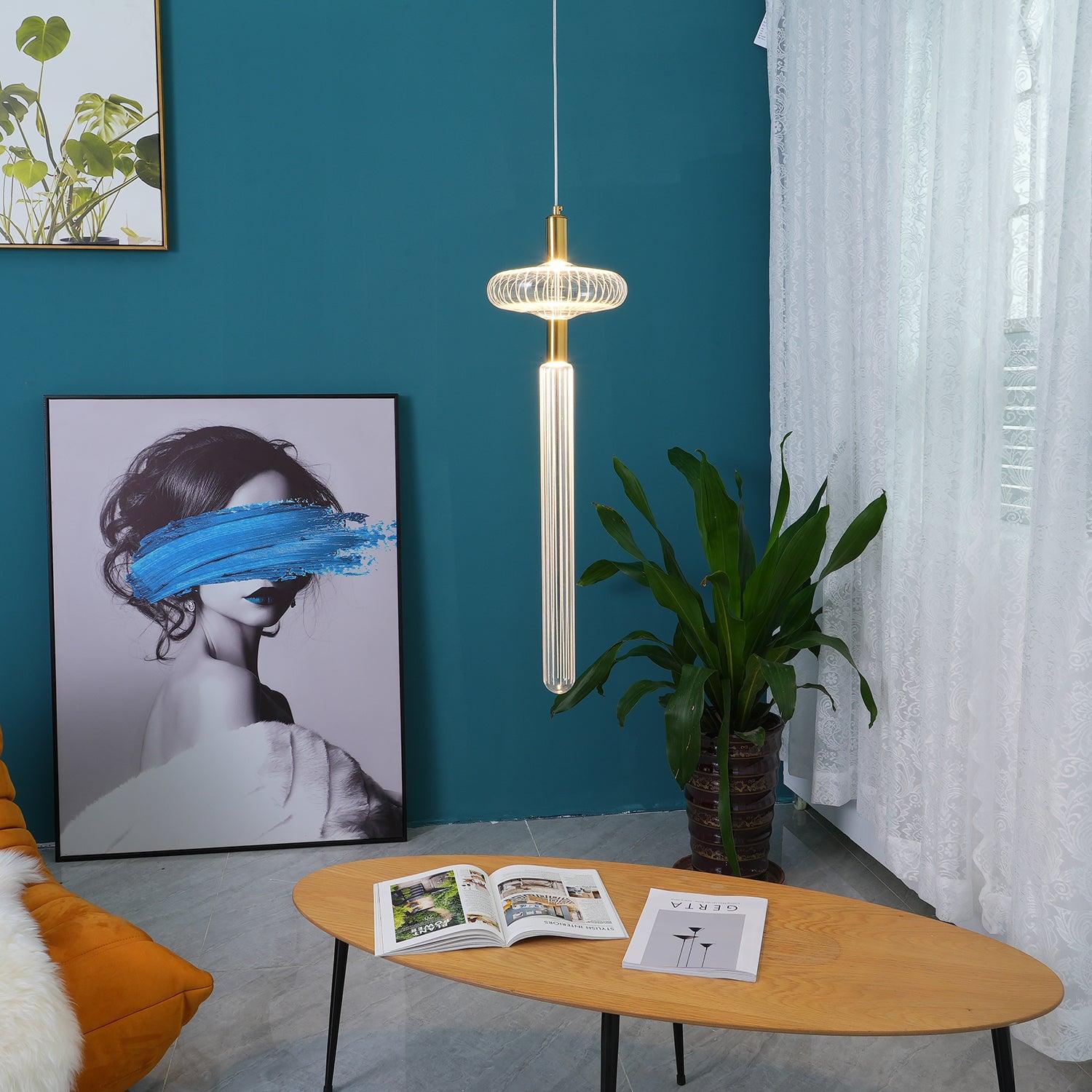 Solara Pendant Lamp Crystal Cylinder Cipher Contemporary - Letslighting