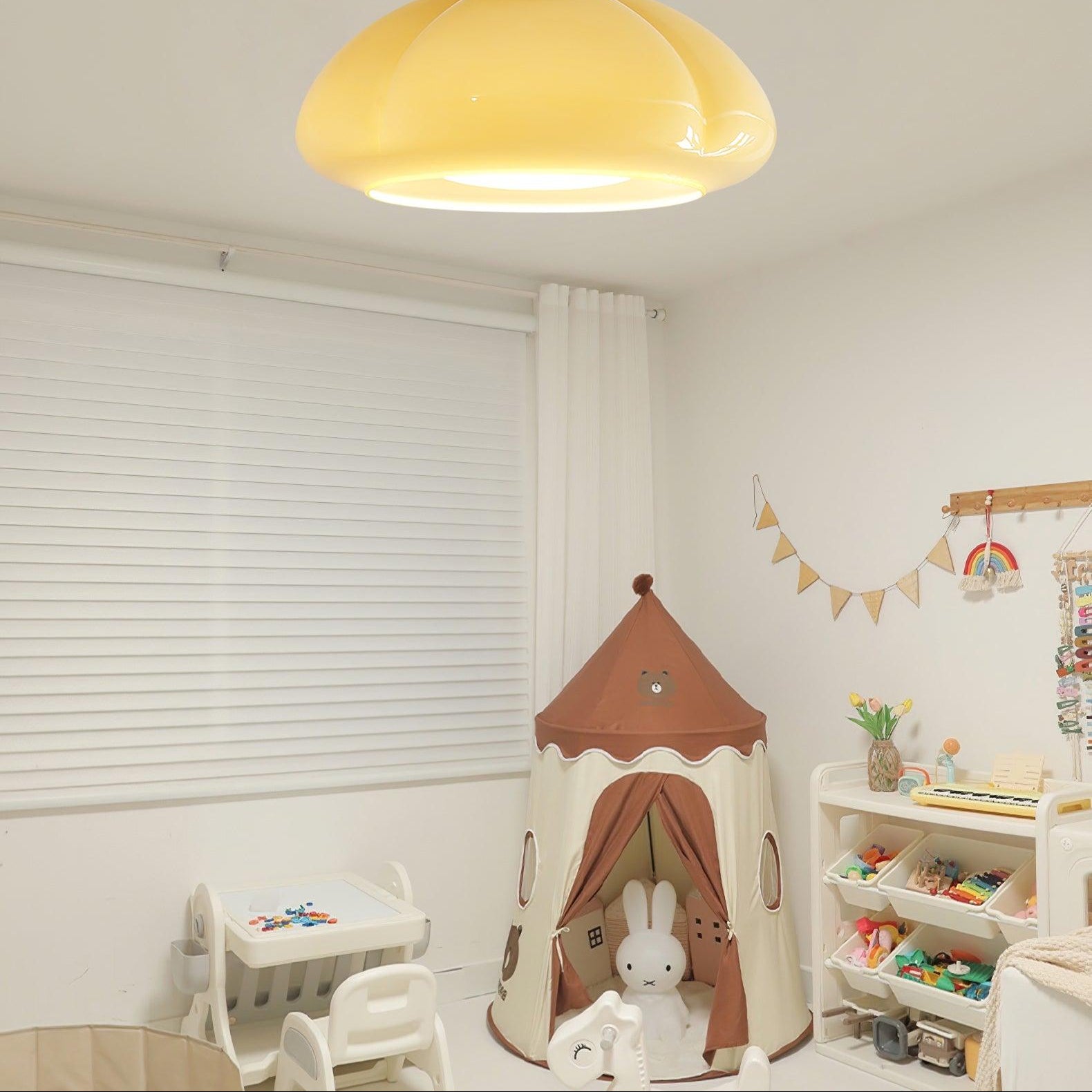 Ambrina Amber Glass Semi Flush Mount Ceiling Light - Letslighting