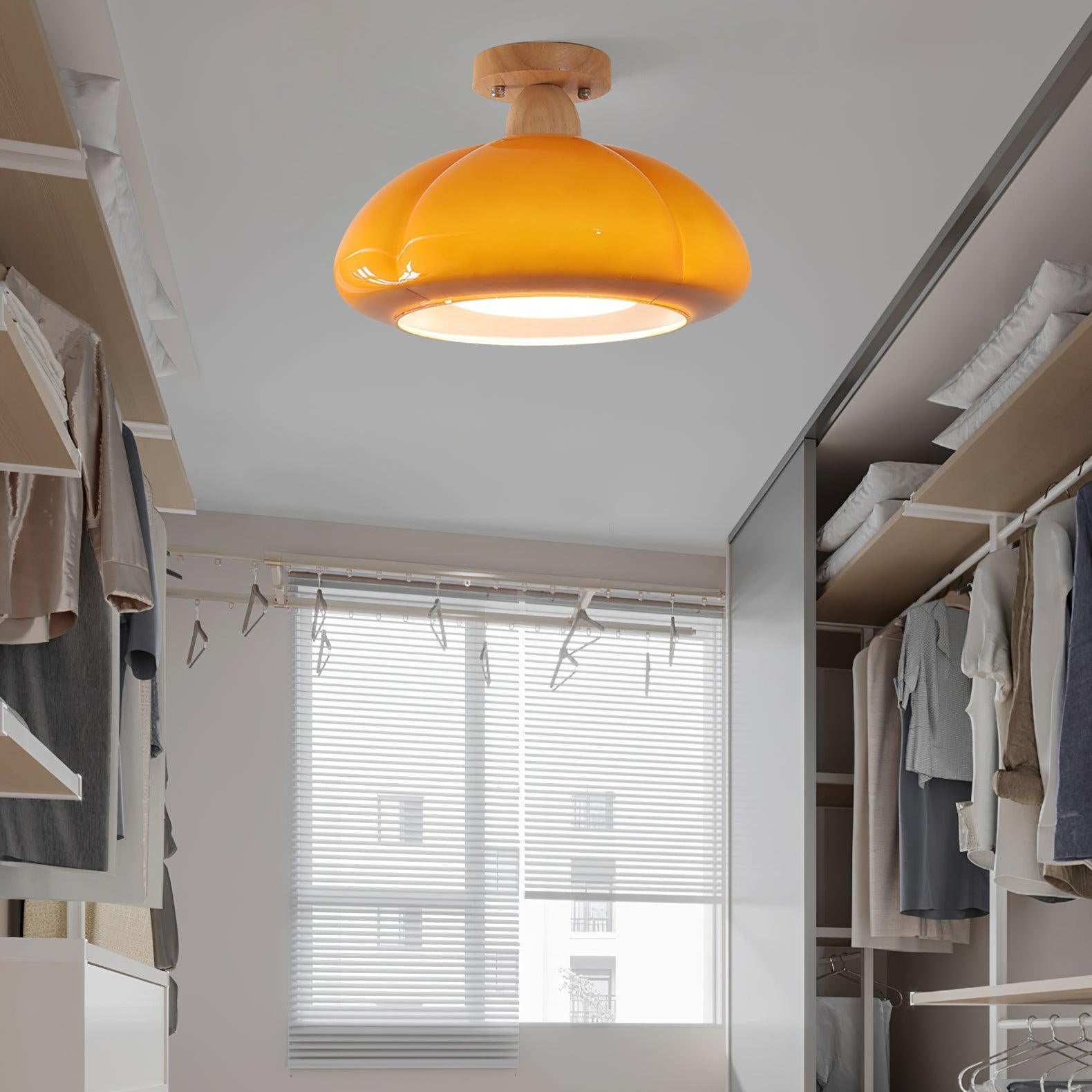 Ambrina Amber Glass Semi Flush Mount Ceiling Light - Letslighting