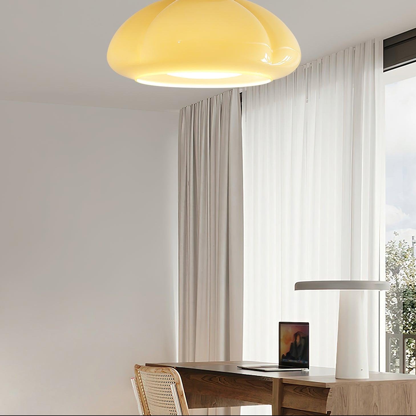 Ambrina Amber Glass Semi Flush Mount Ceiling Light - Letslighting
