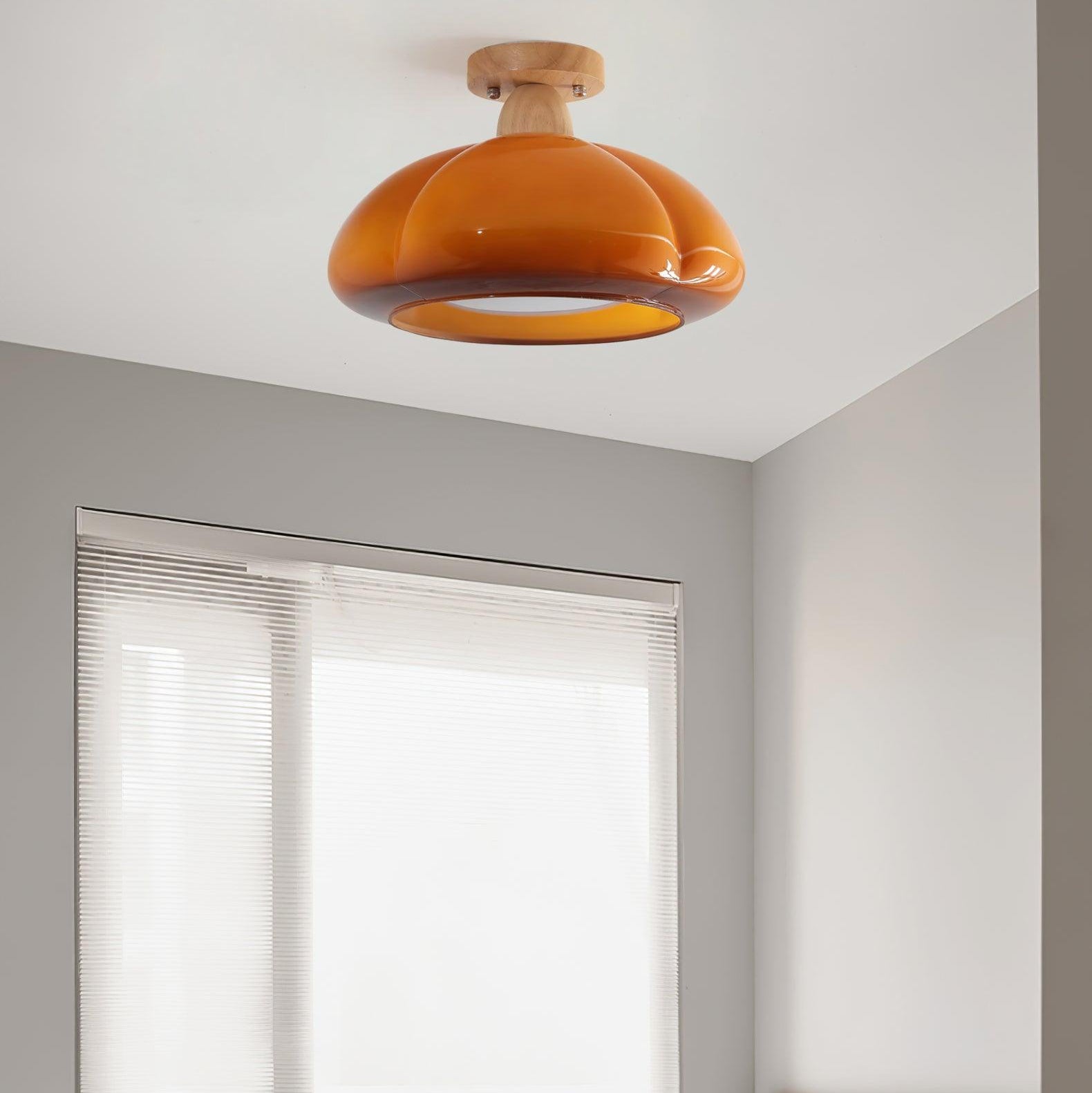 Ambrina Amber Glass Semi Flush Mount Ceiling Light - Letslighting