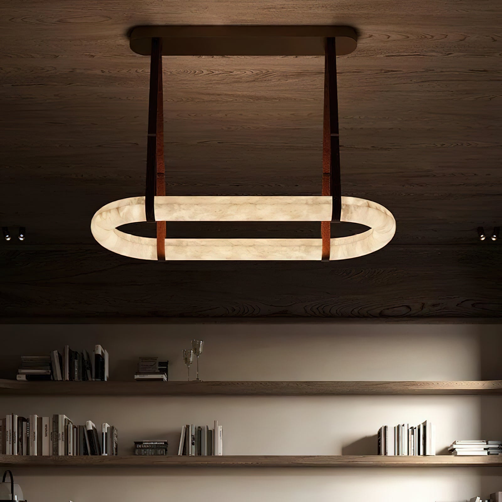 Vista Modern Minimalist Art Alabaster Chandelier - Letslighting