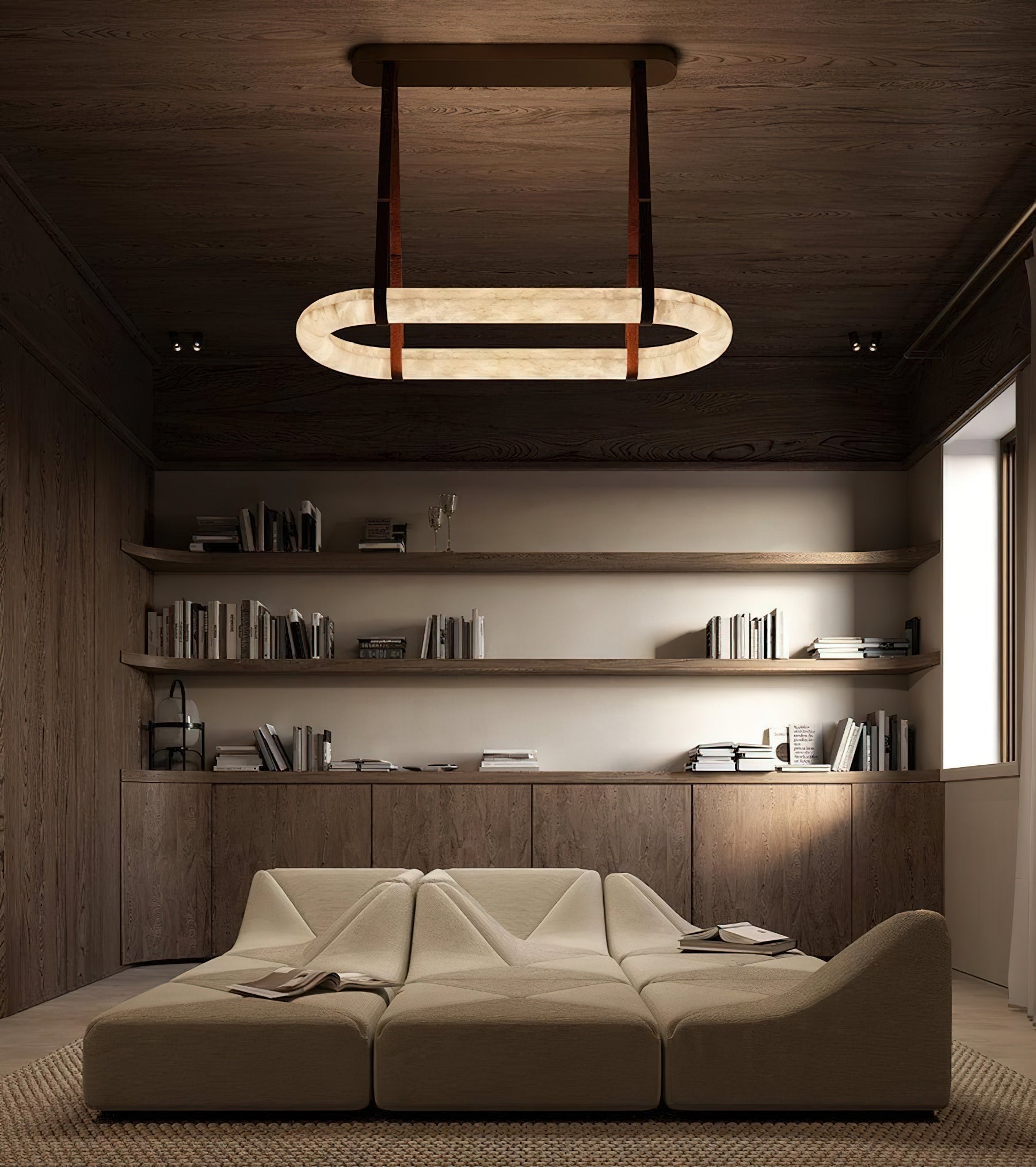 Vista Modern Minimalist Art Alabaster Chandelier - Letslighting