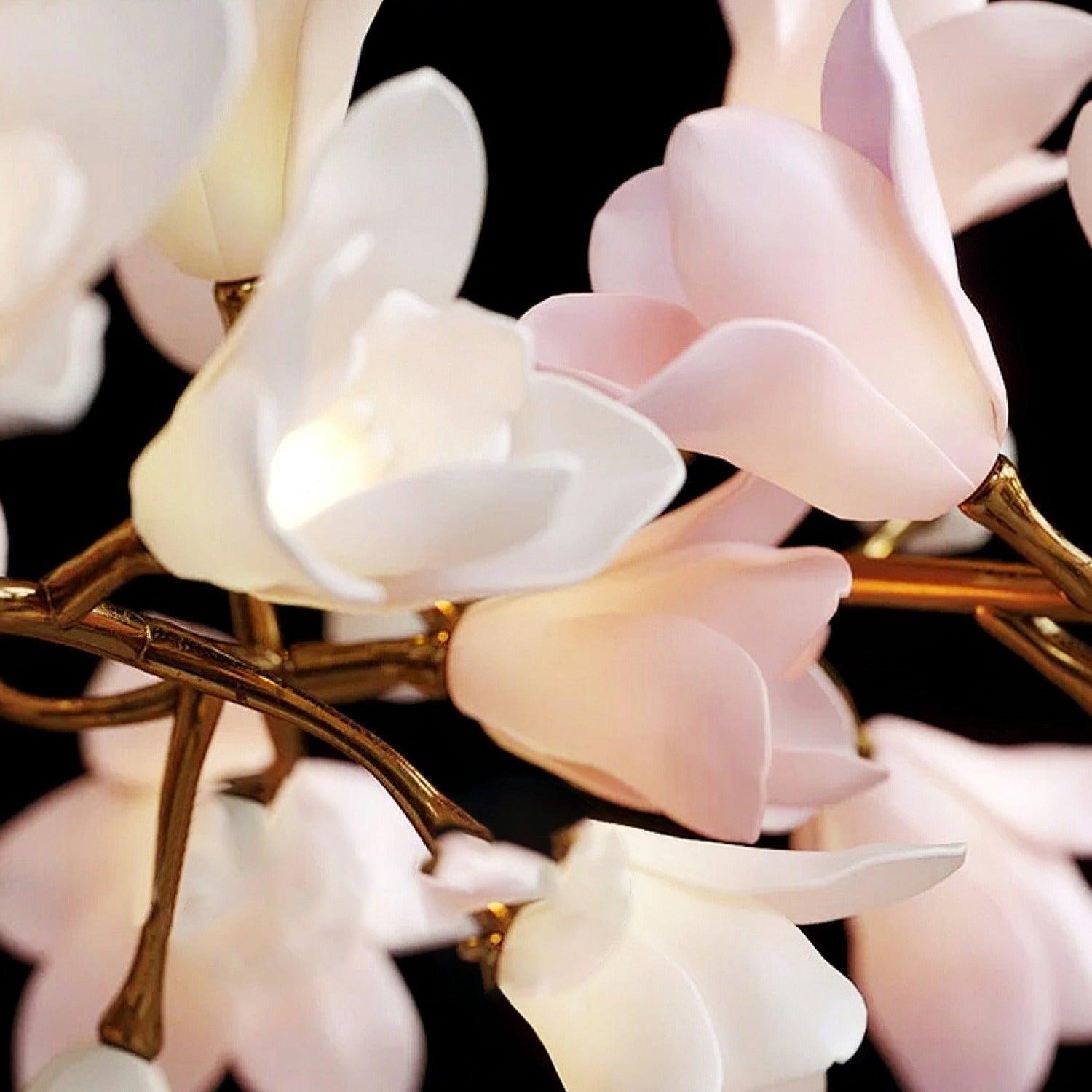 Lustra Chandelier Brass Ceramic Blossom - Letslighting