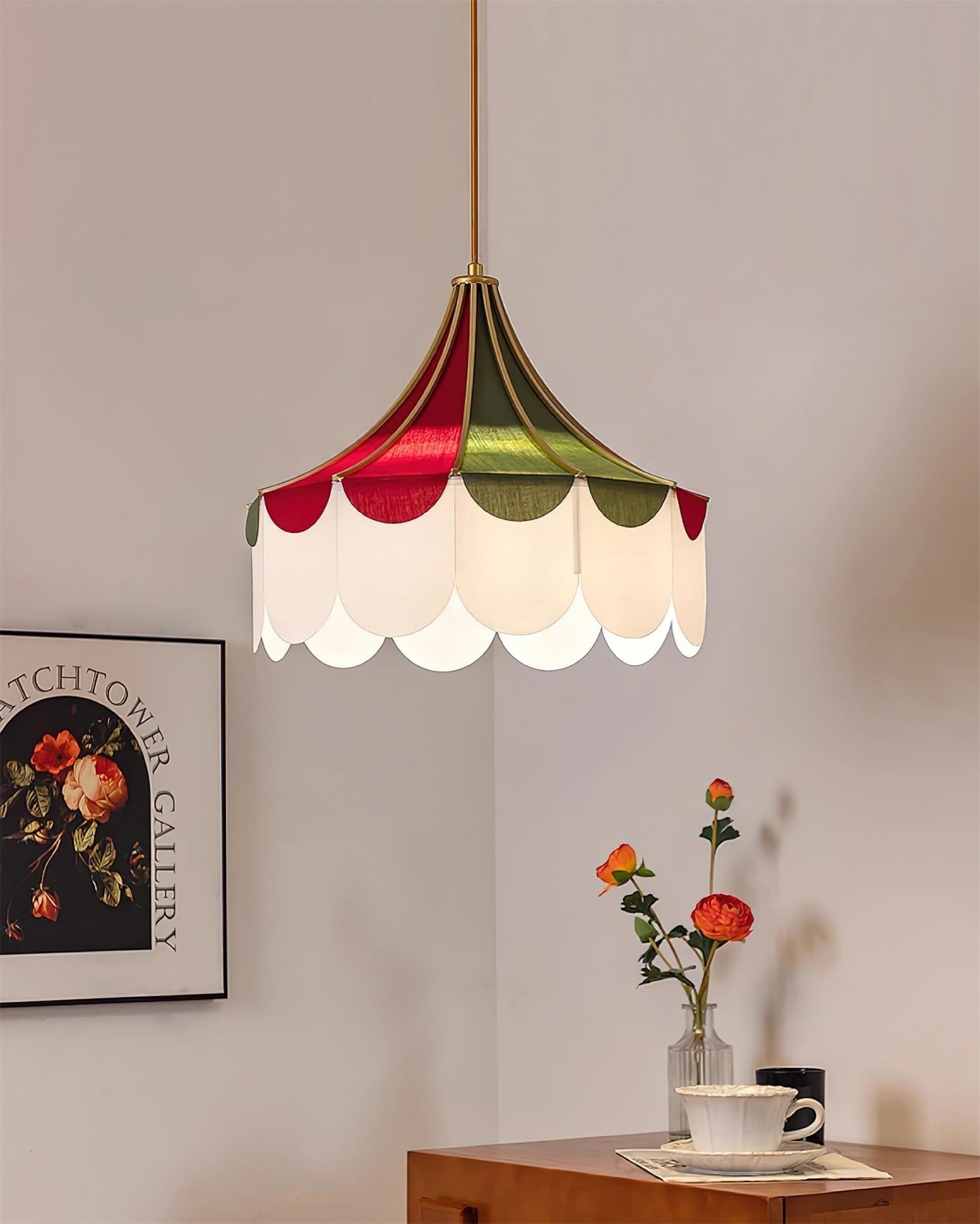 Circus Fabric Pendant Lamp Scalloped Nostalgic Playful - Letslighting