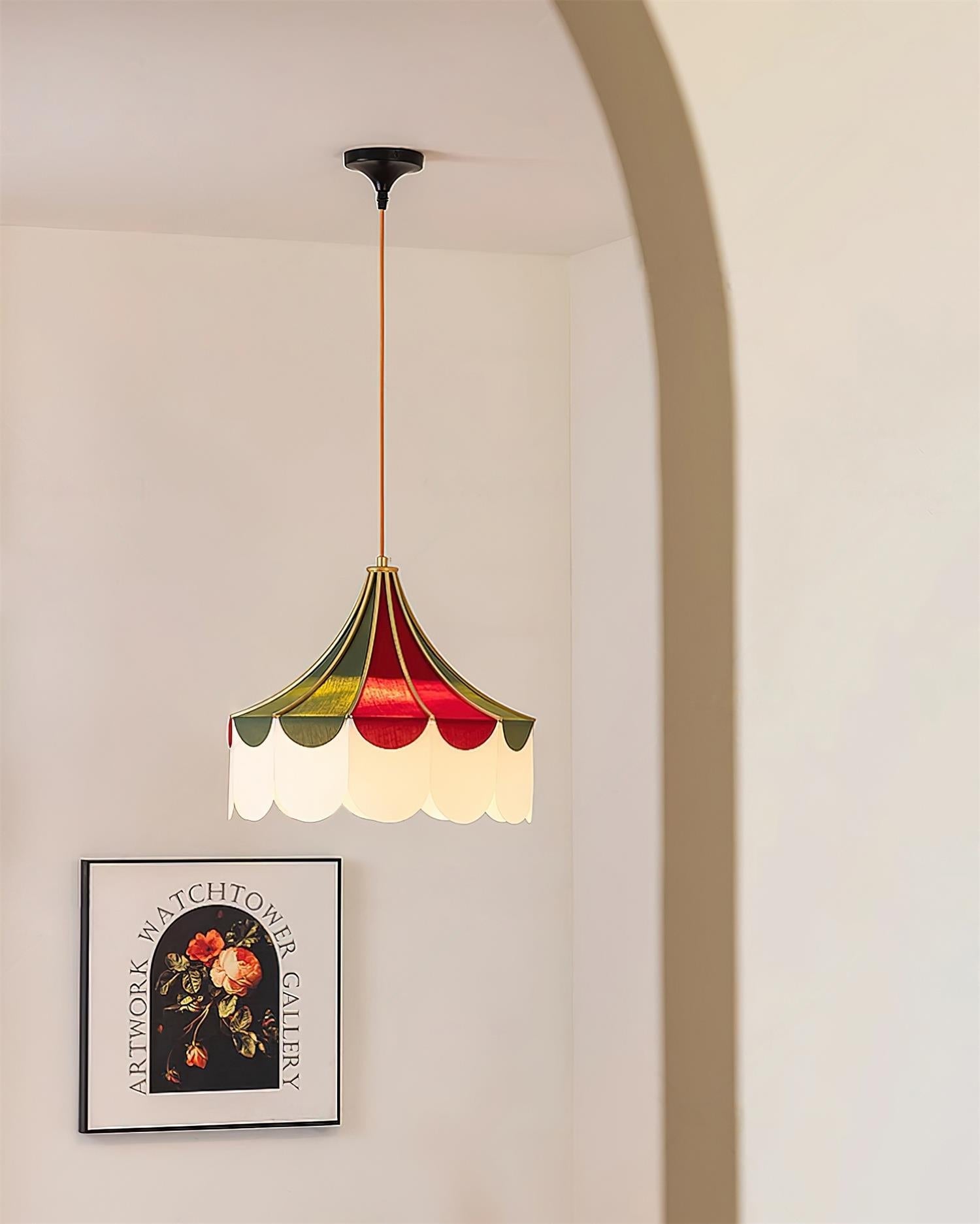 Circus Fabric Pendant Lamp Scalloped Nostalgic Playful - Letslighting