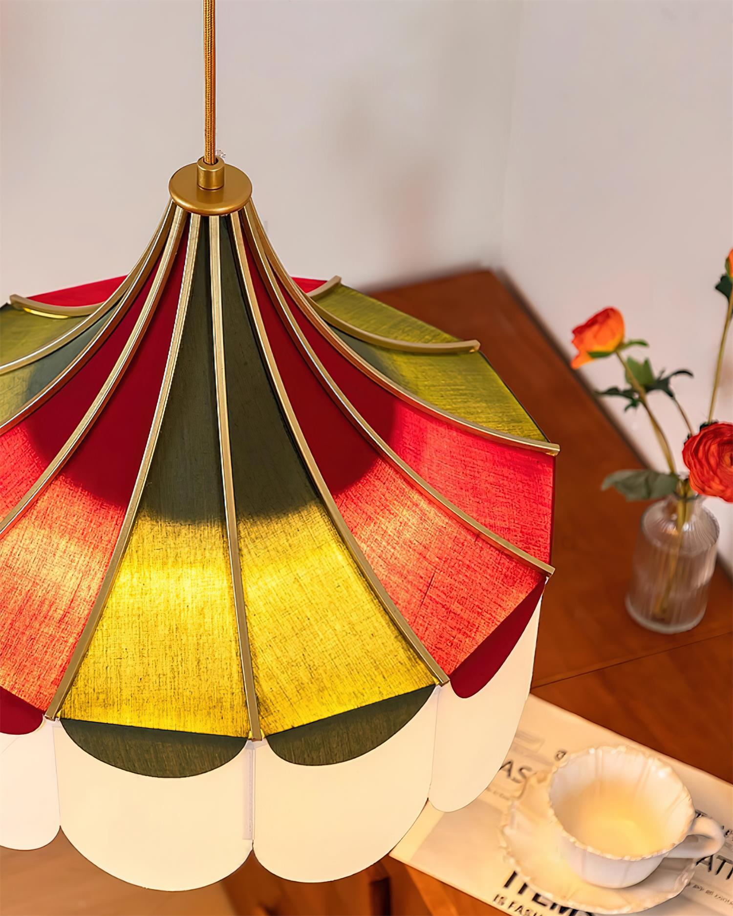 Circus Fabric Pendant Lamp Scalloped Nostalgic Playful - Letslighting