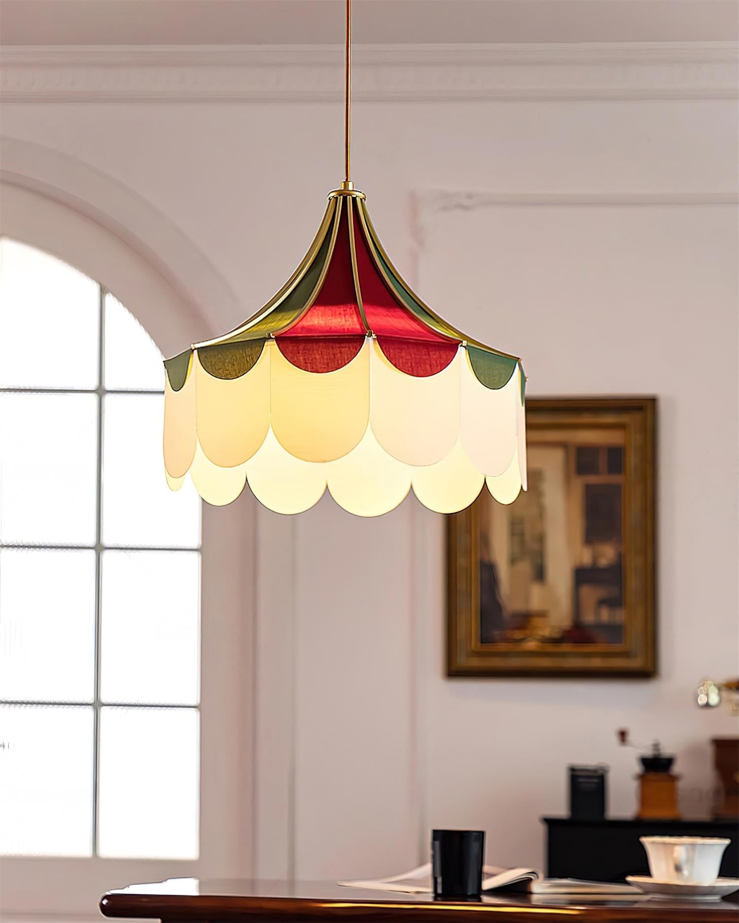 Circus Fabric Pendant Lamp Scalloped Nostalgic Playful - Letslighting