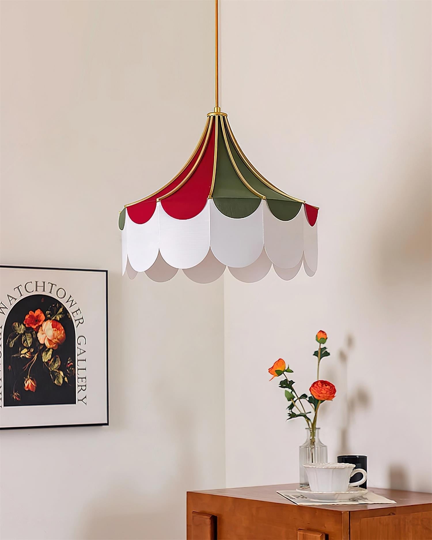 Circus Fabric Pendant Lamp Scalloped Nostalgic Playful - Letslighting