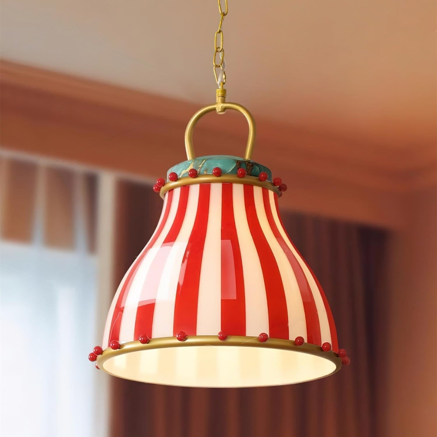 Red and white stripes Glass Pendant Lamp - Letslighting