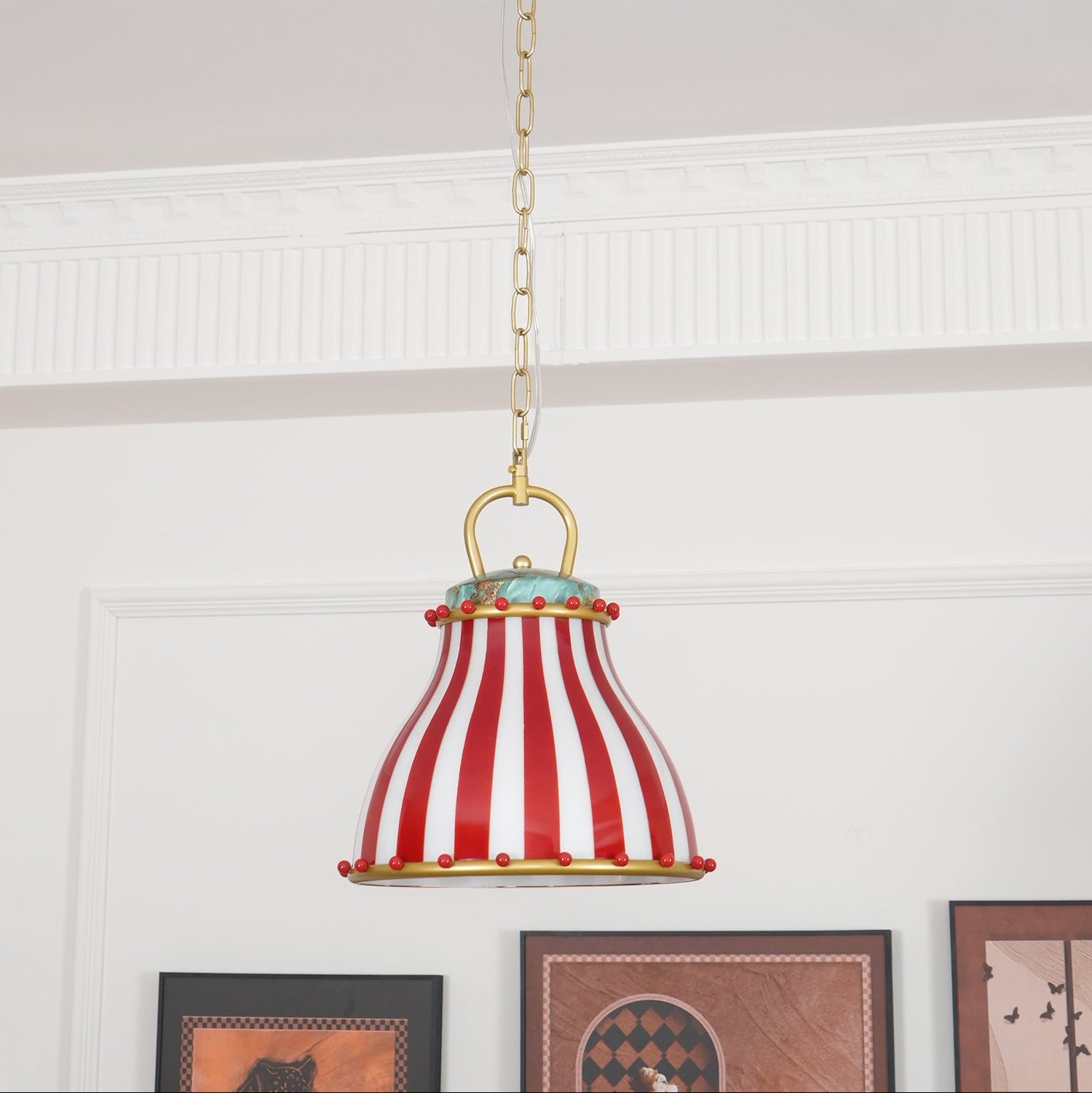 Red and white stripes Glass Pendant Lamp - Letslighting
