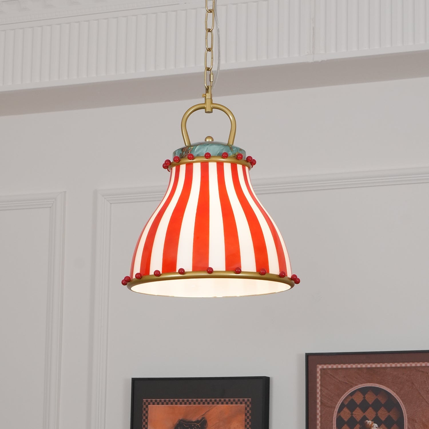 Red and white stripes Glass Pendant Lamp - Letslighting