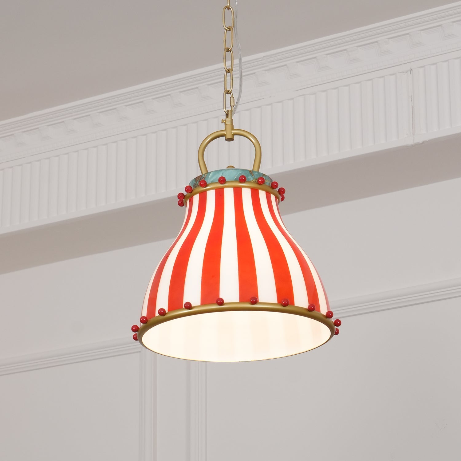 Red and white stripes Glass Pendant Lamp - Letslighting