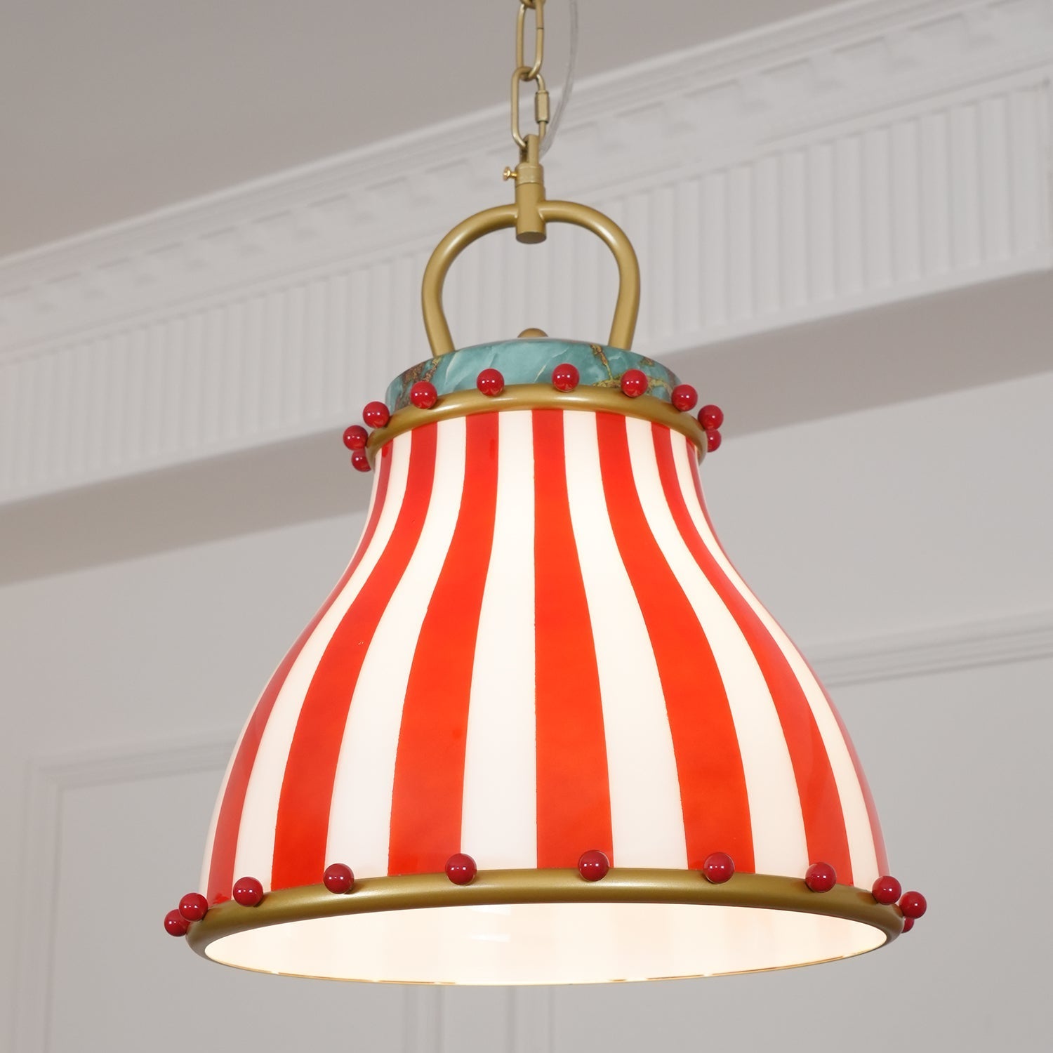 Red and white stripes Glass Pendant Lamp - Letslighting