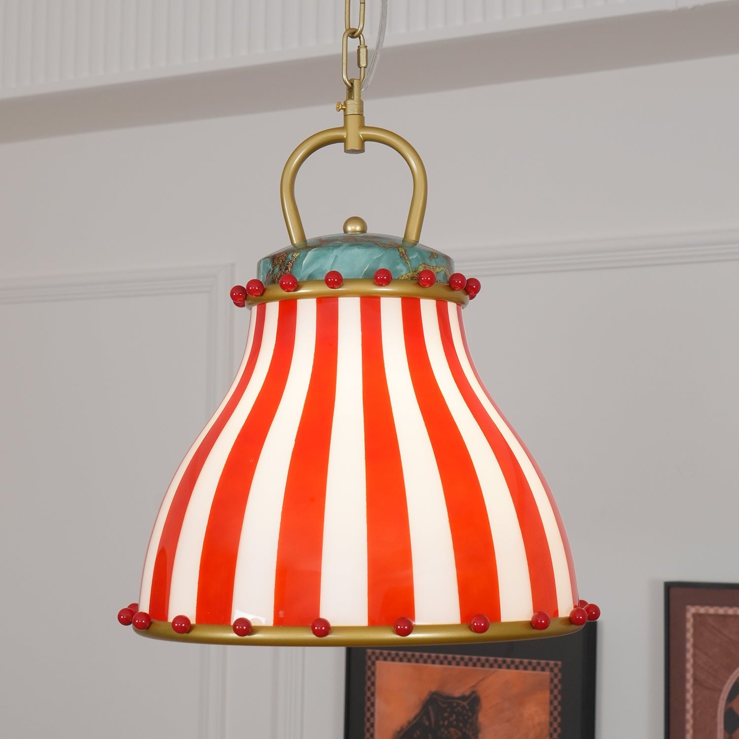Red and white stripes Glass Pendant Lamp - Letslighting