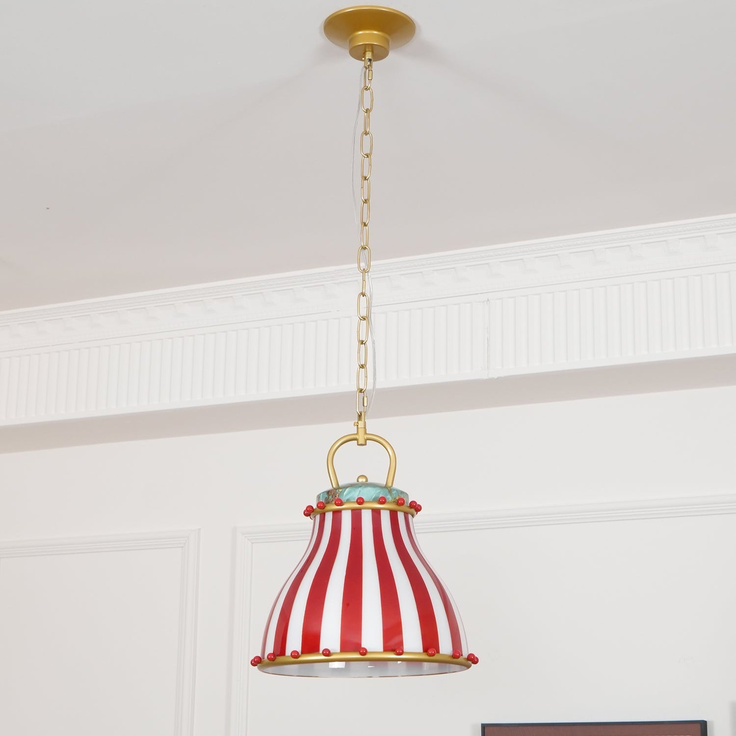 Red and white stripes Glass Pendant Lamp - Letslighting