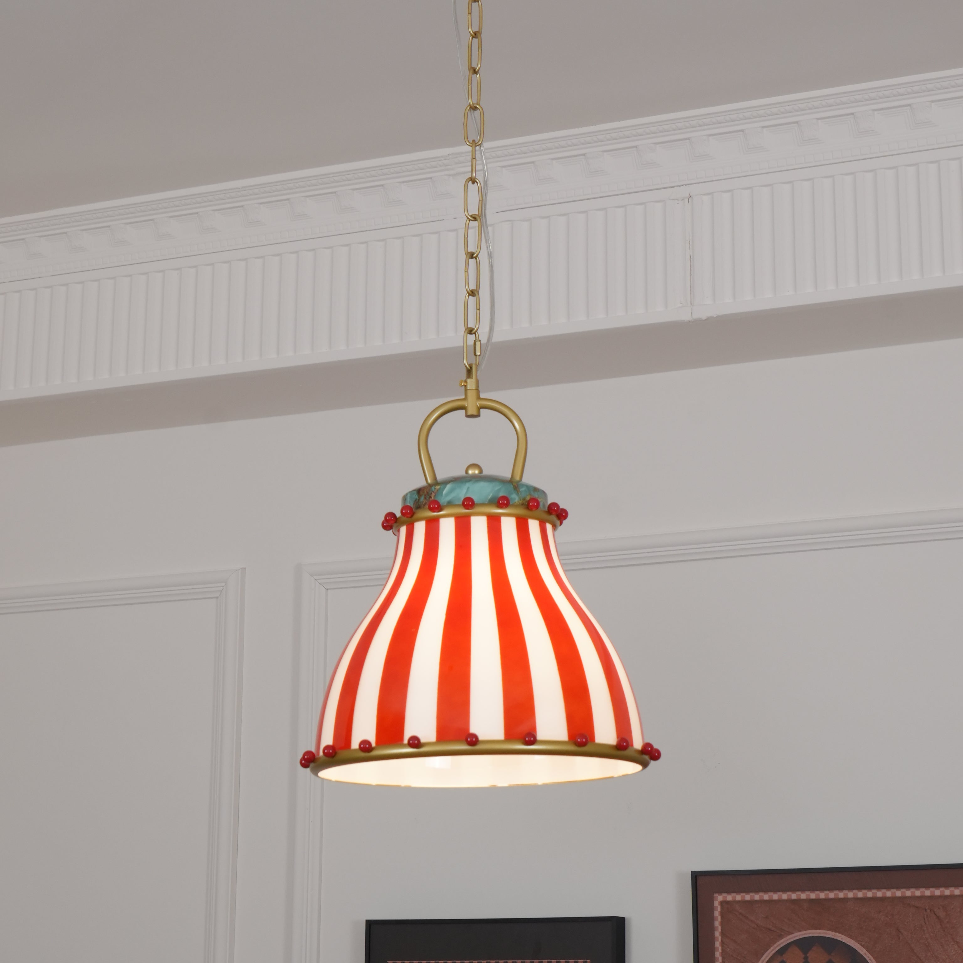 Red and white stripes Glass Pendant Lamp - Letslighting