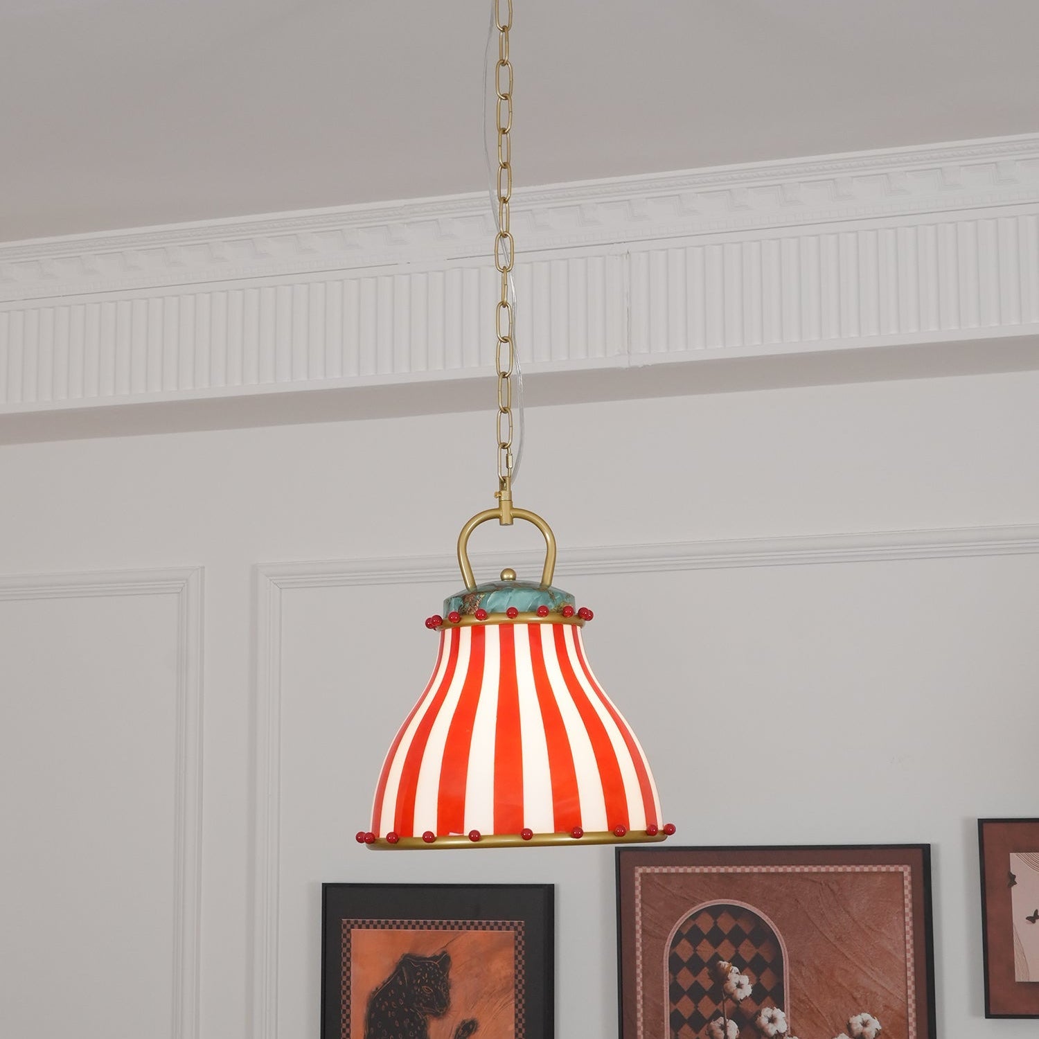Red and white stripes Glass Pendant Lamp - Letslighting