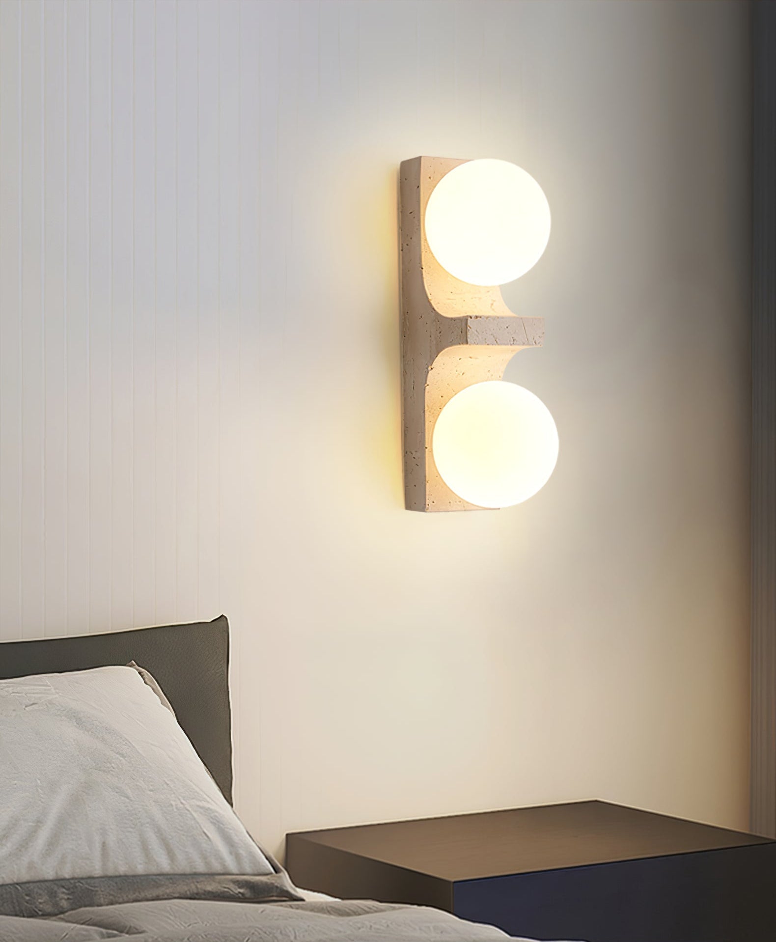 Cirra Minimalist Travertine Wall Light