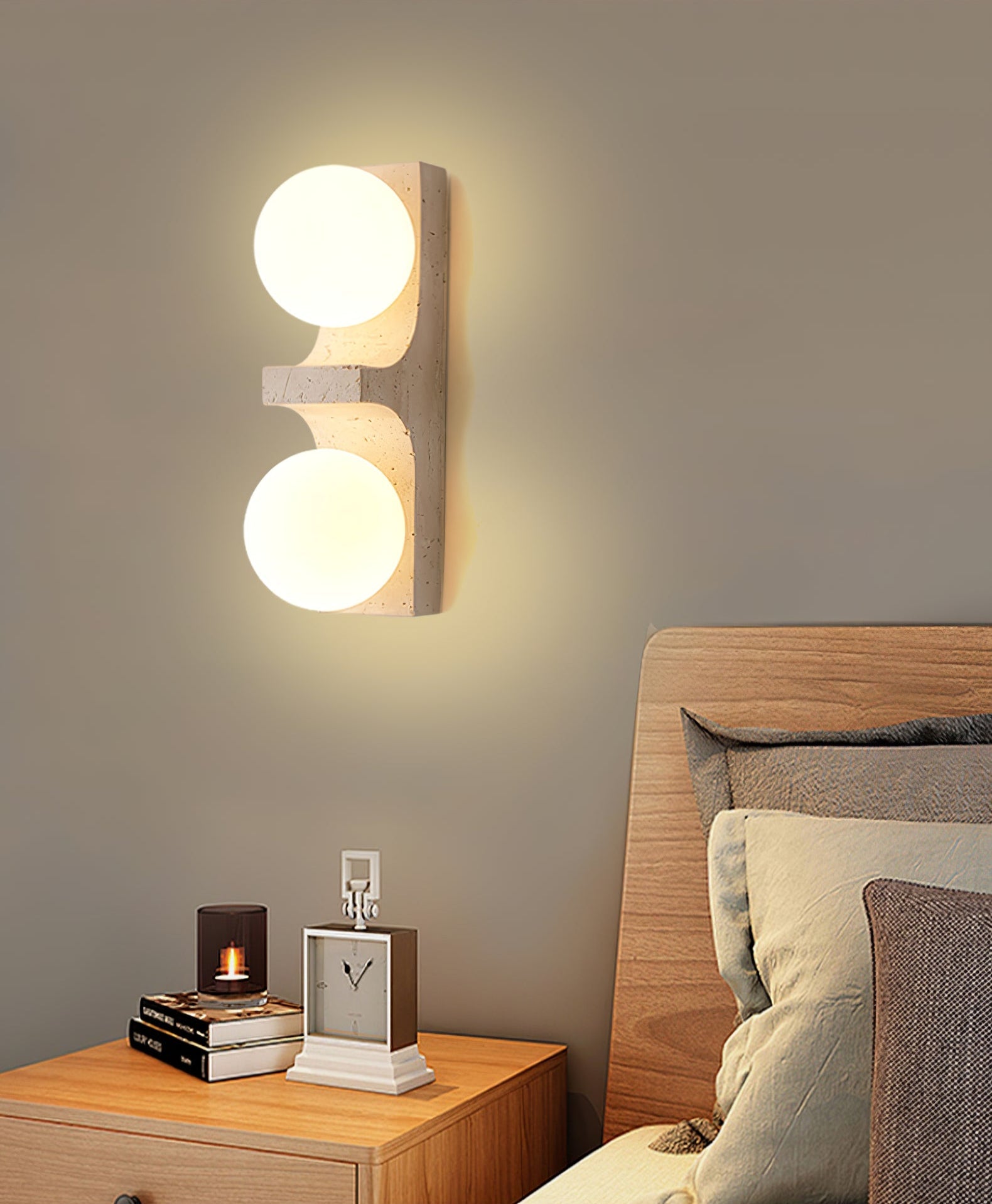 Cirra Minimalist Travertine Wall Light