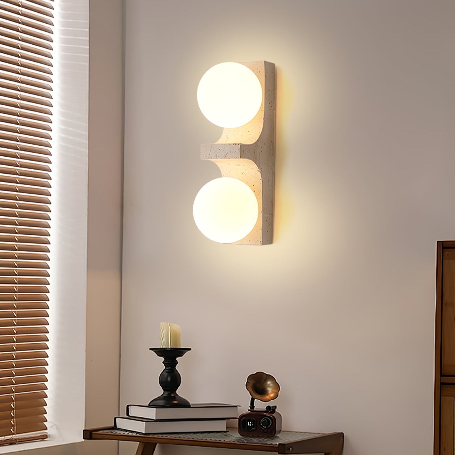 Cirra Minimalist Travertine Wall Light