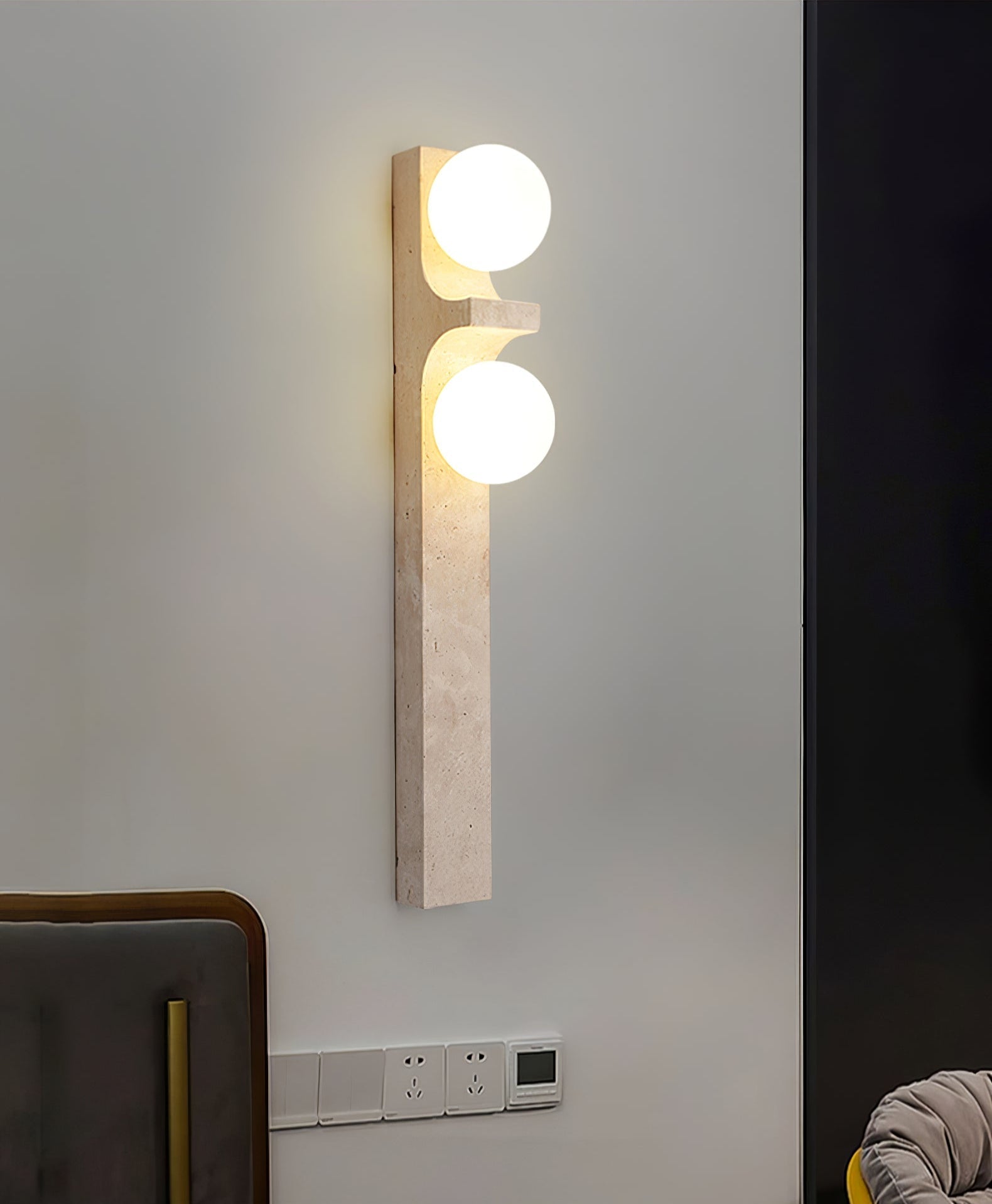 Cirra Minimalist Travertine Wall Light