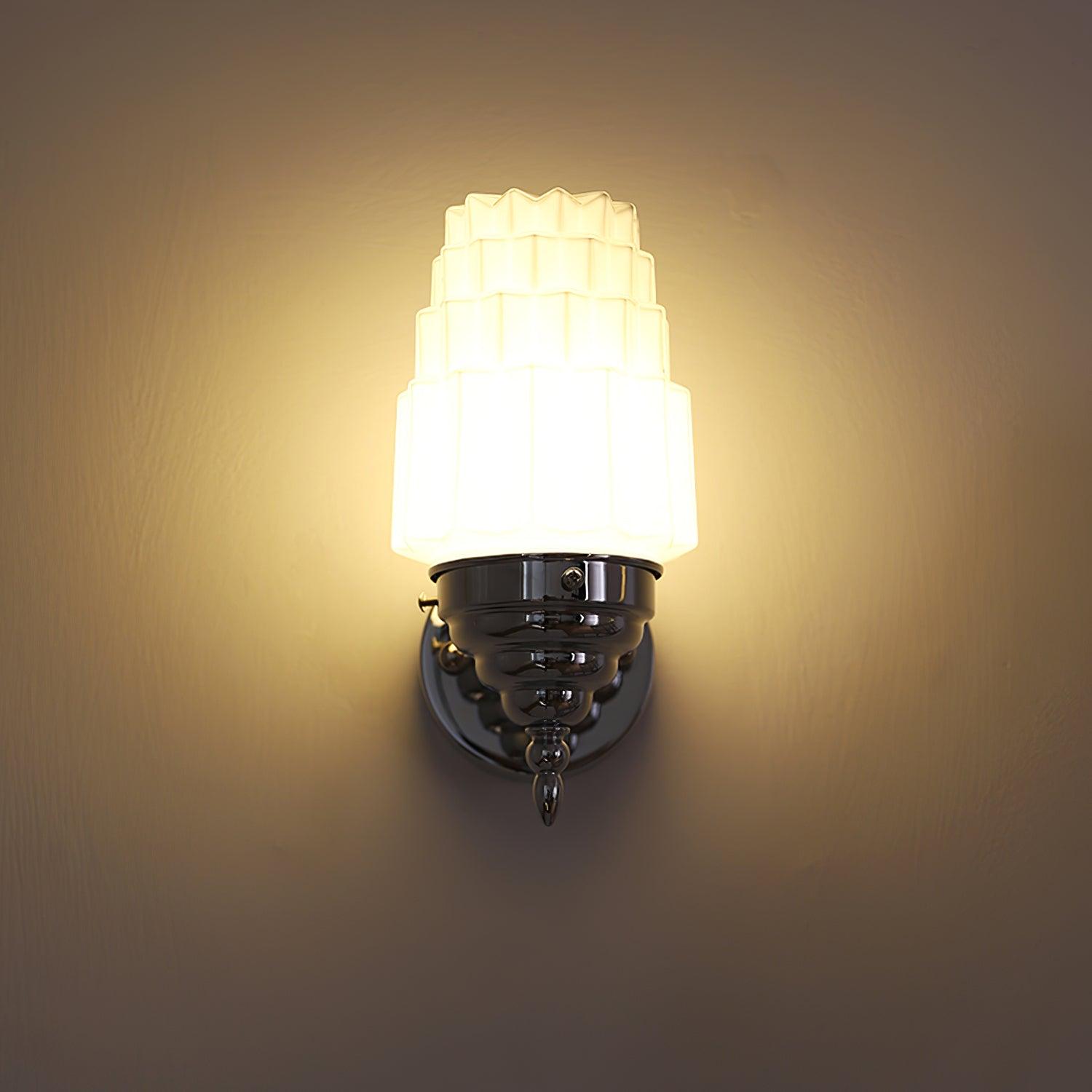 Wall Lamp Body Glass Cylinder Shade Art Deco Bedroom - Letslighting