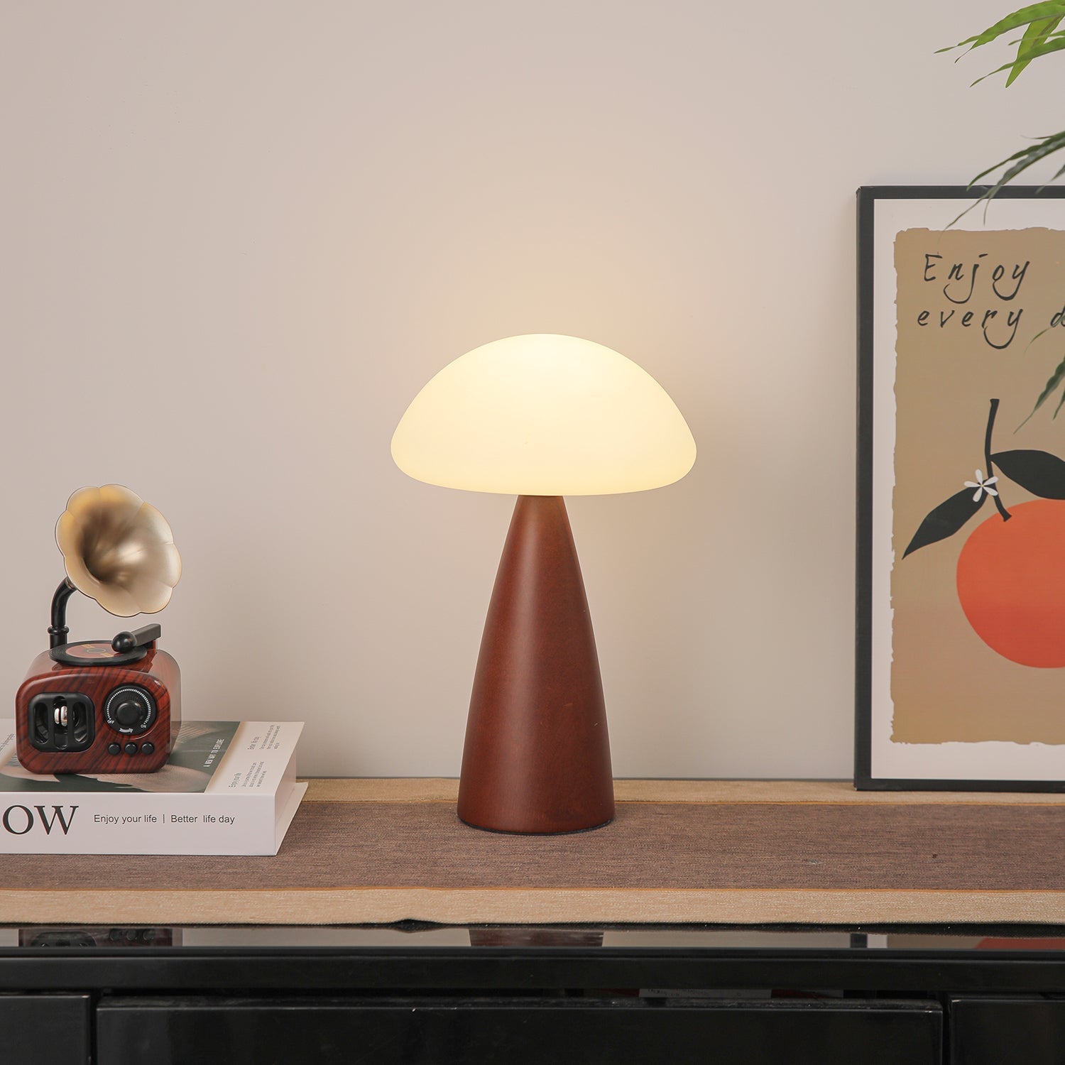 Funge Wood Contemporary Table Lamp - Letslighting