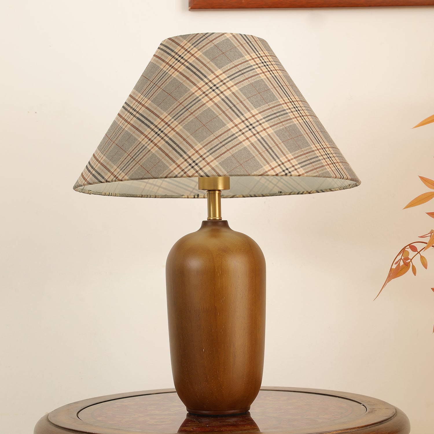 Sienna Wood & Fabric Classic Table Lamp - Letslighting